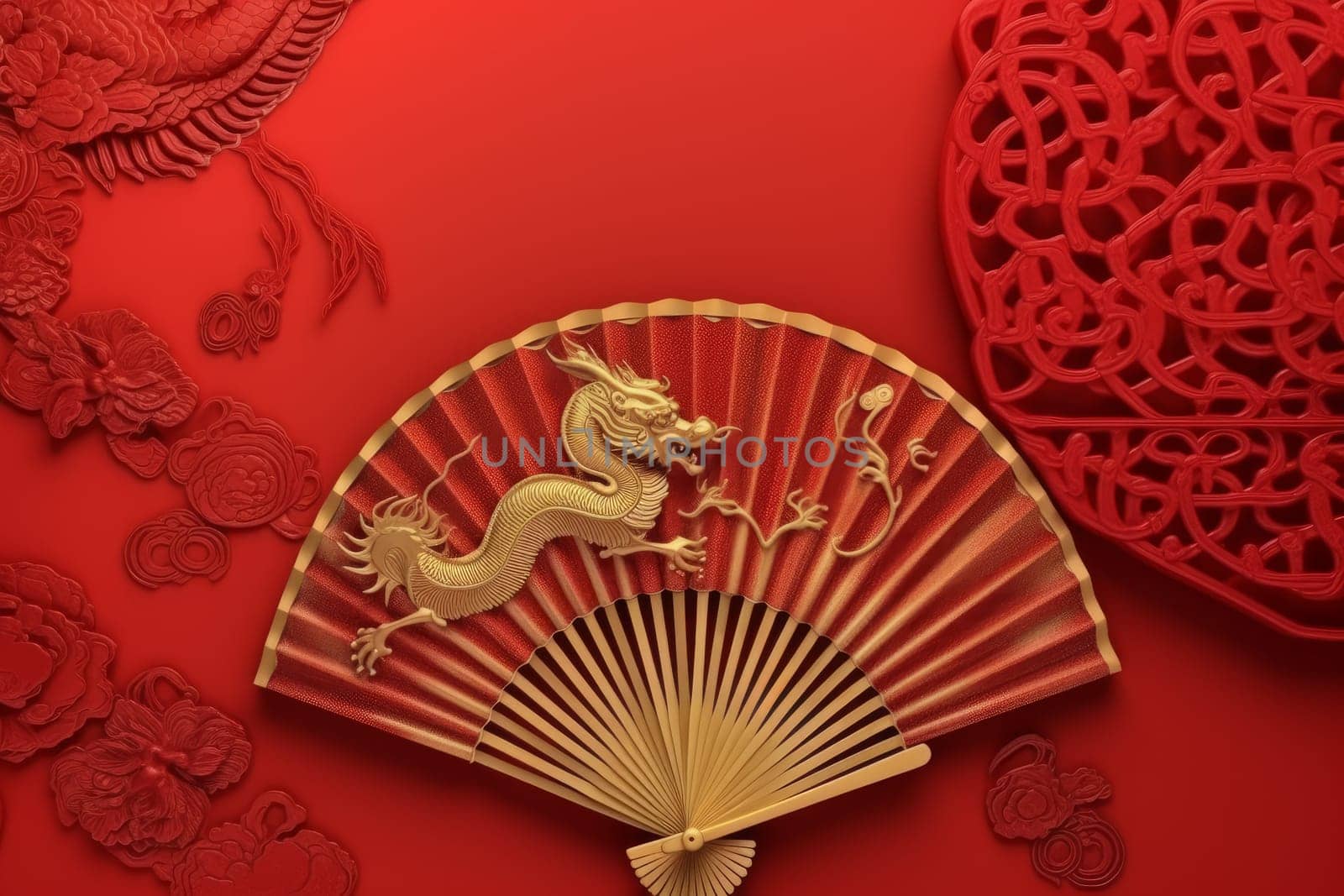 Chinese new year dragon. Asian festival. Generate Ai