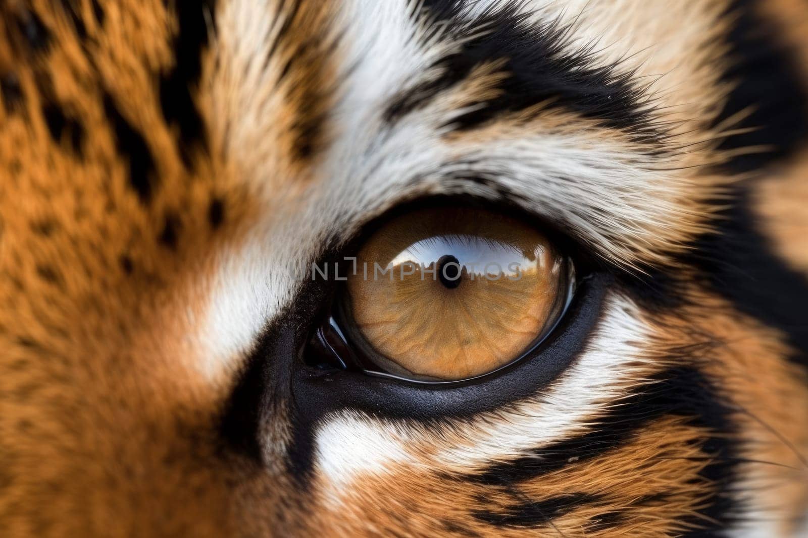 Tiger nose closeup. Feline zoo. Generate Ai