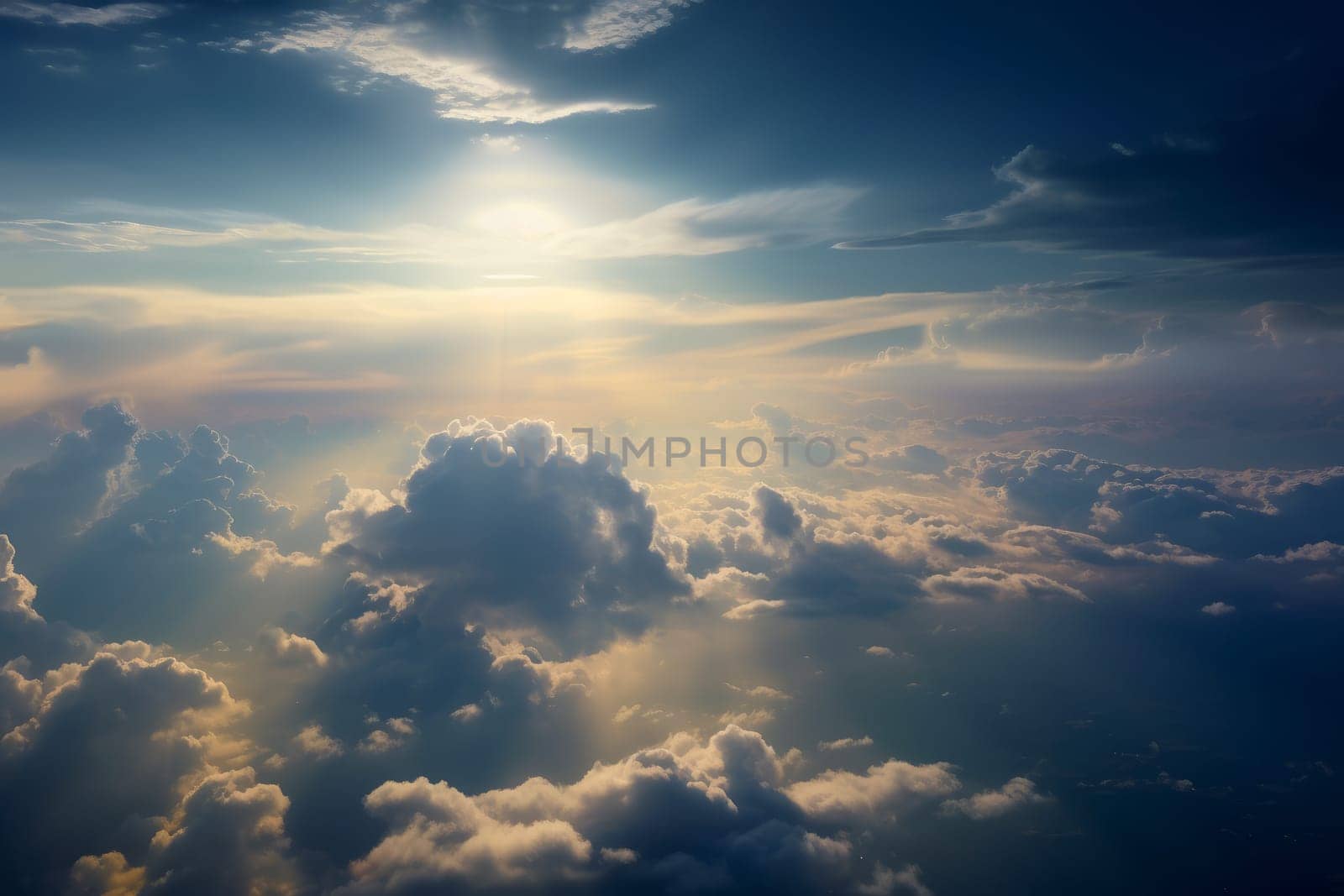 Clouds light sky view. Generate Ai by ylivdesign