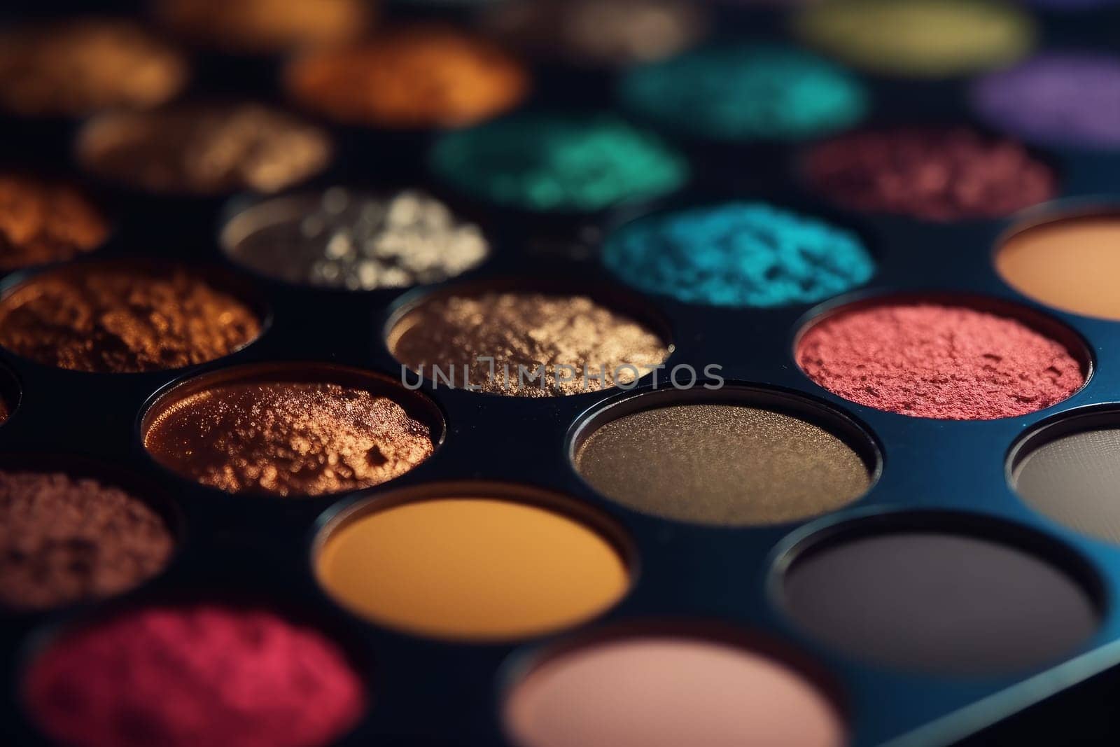 Eyeshadow cosmetics powder colorful. Generate AI by ylivdesign