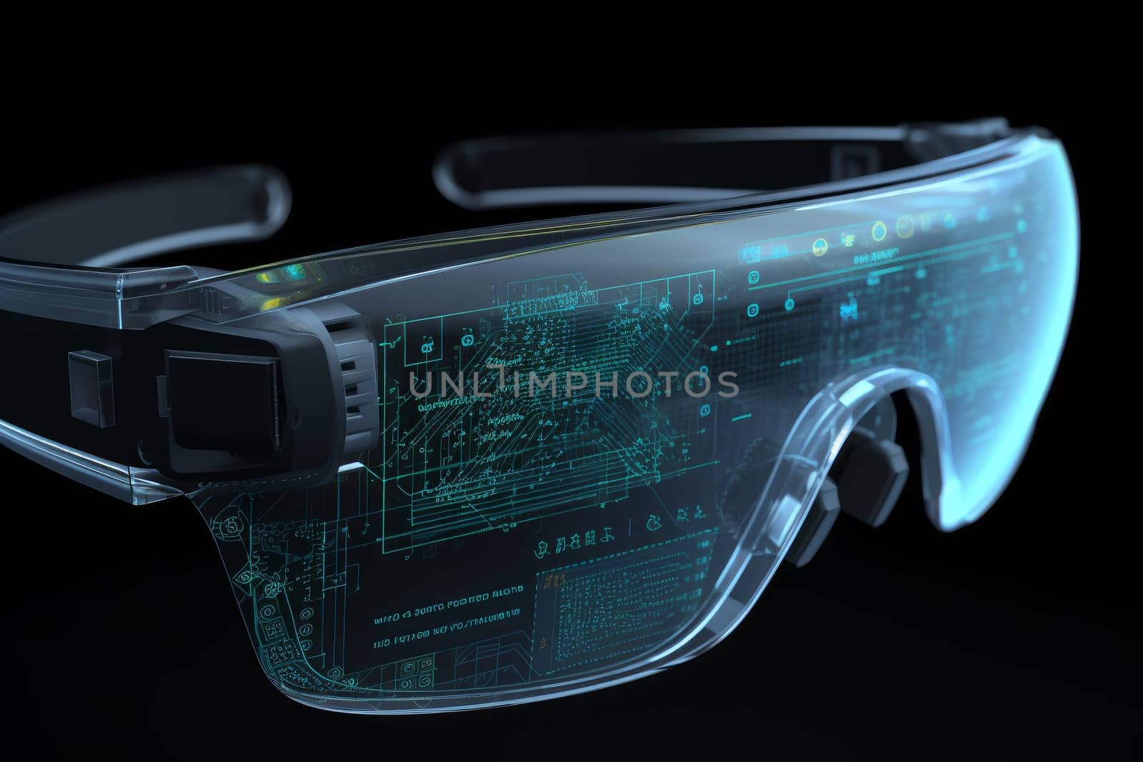Holographic tech glasses. Generate Ai by ylivdesign