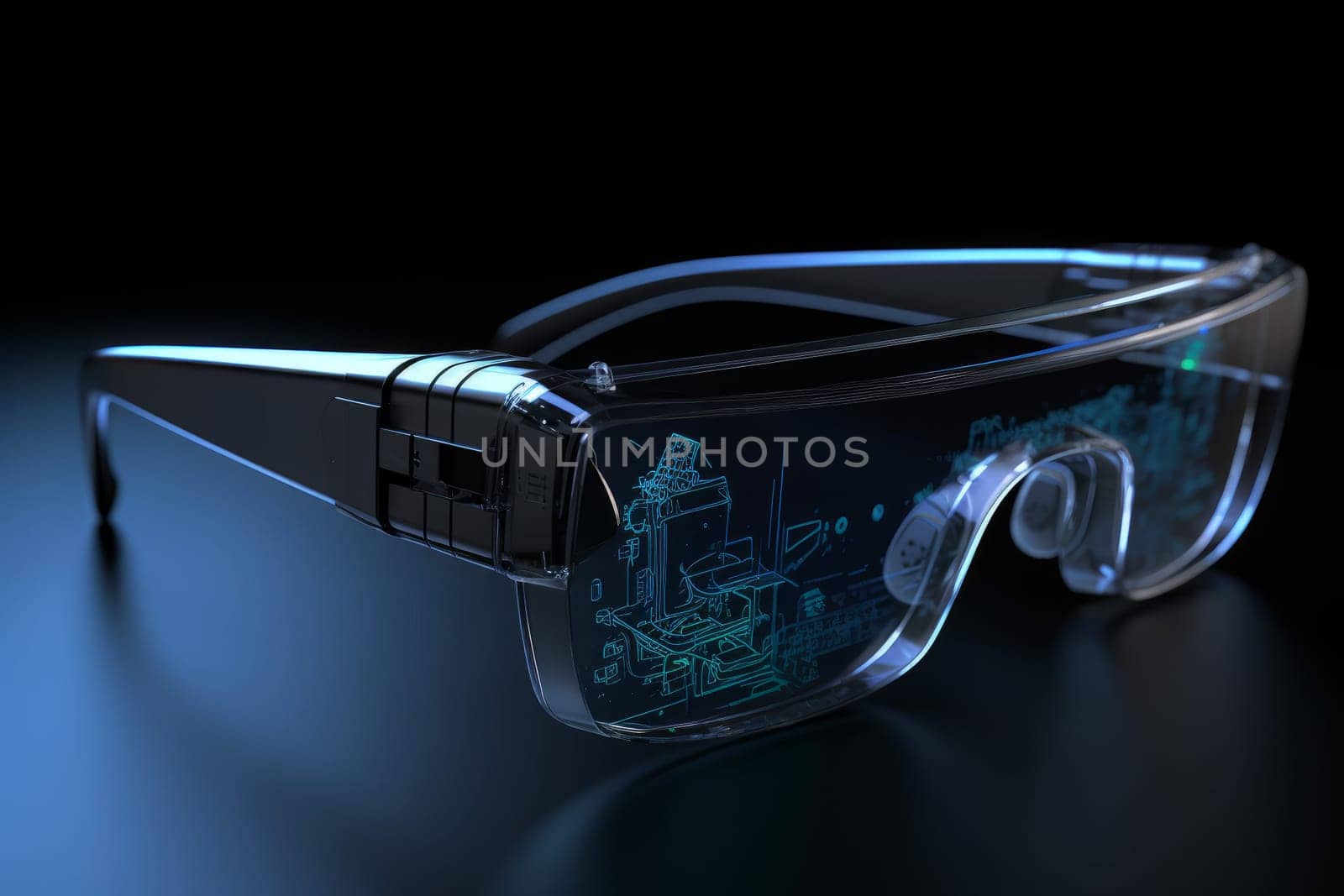 Holographic tech glasses future. Generate Ai by ylivdesign