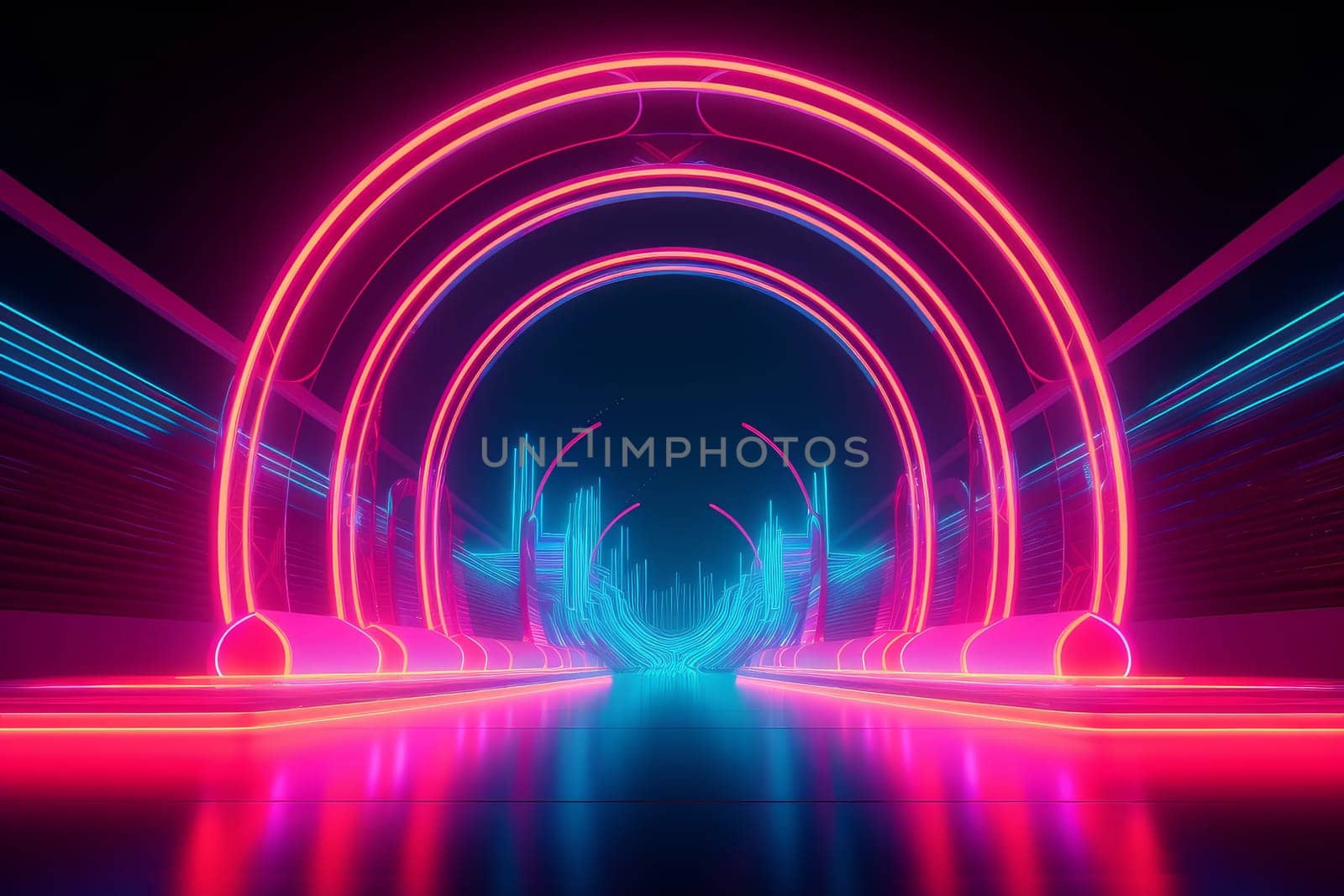 Neon tube decor. Generate Ai by ylivdesign