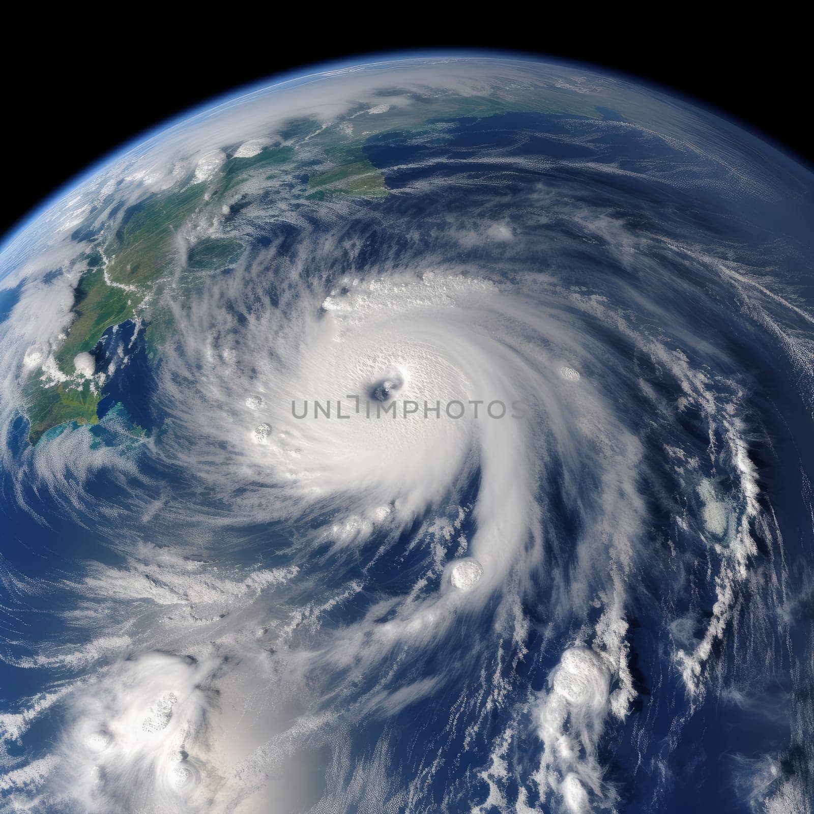 Satellite image storm space. Usa wind. Generate Ai