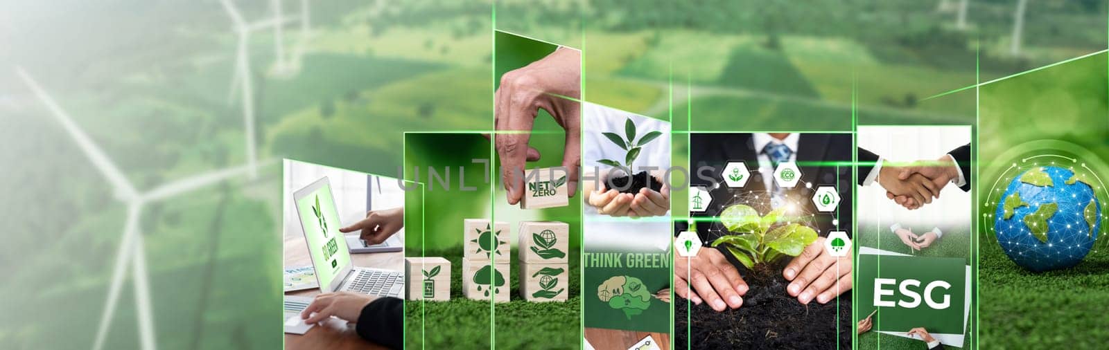 Green business ESG management tool to save world future concept model case idea to deal with bio carbon waste cycle data for better day of city life while building jobs, money, LCA tax and profit .