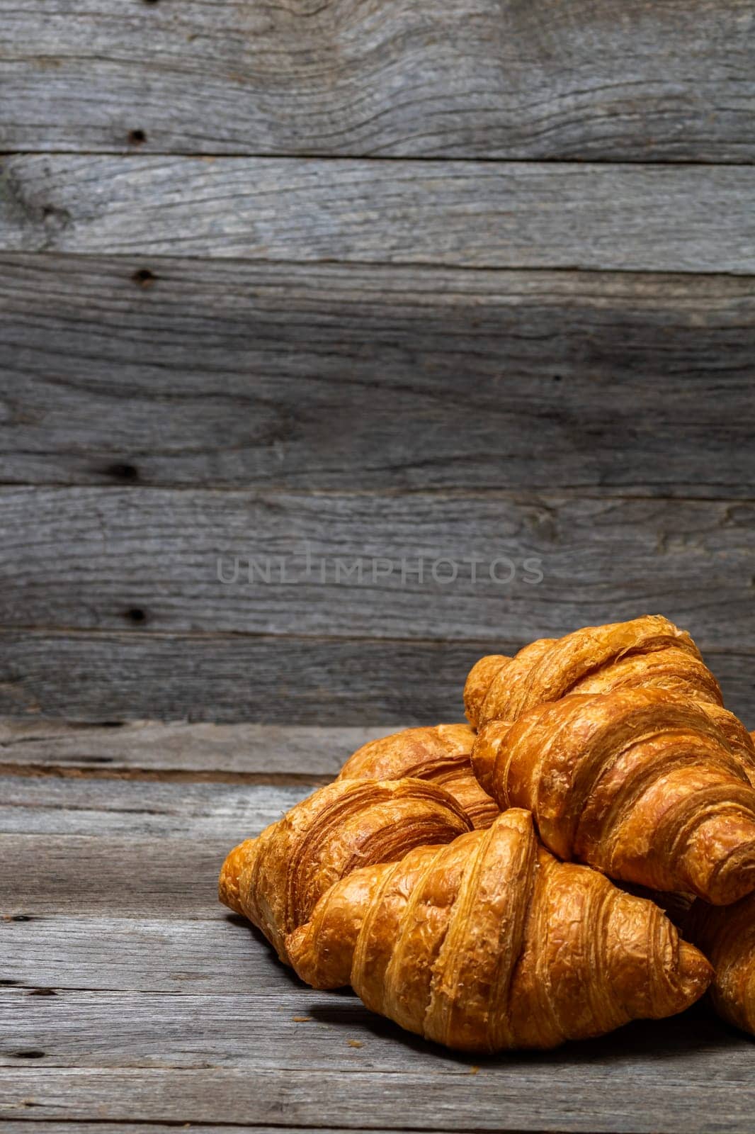 Delicious, fresh croissants. French breakfast concept