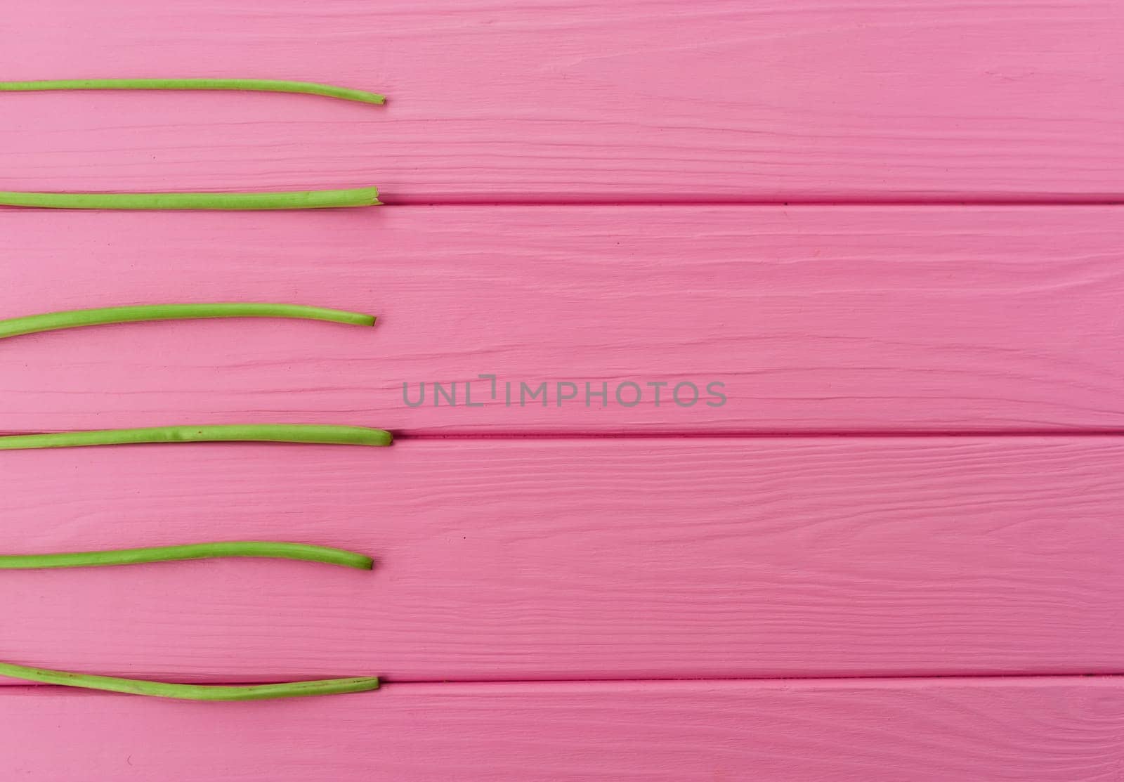 Summer abstract background mockup template free copy space for text pattern sample top view above on pink wooden board. blank empty area for inscription. lines stems stalks of dandelions lie parallel