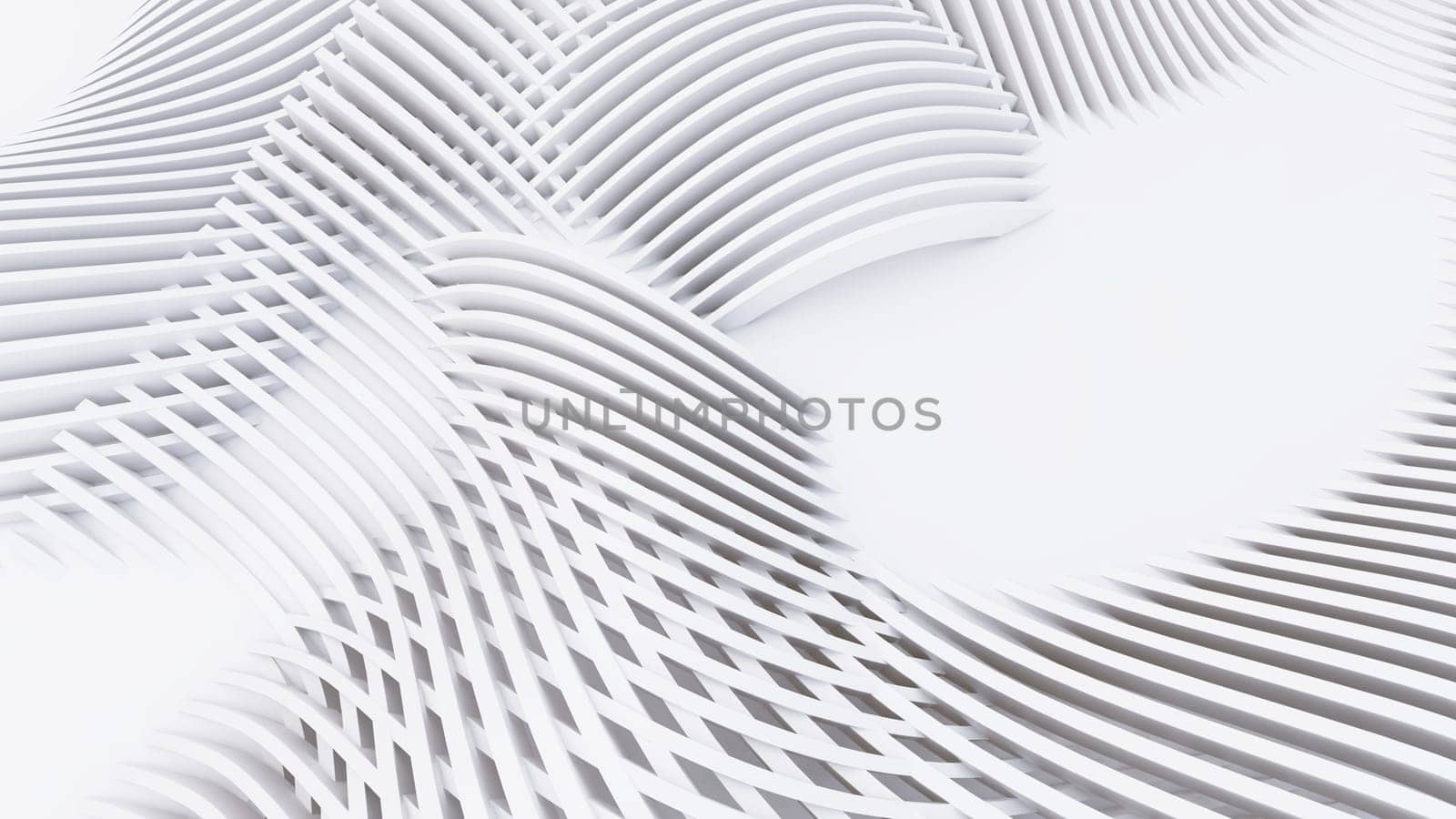 Abstract Curved Shapes. White Circular Background. Abstract background. 3d illustration