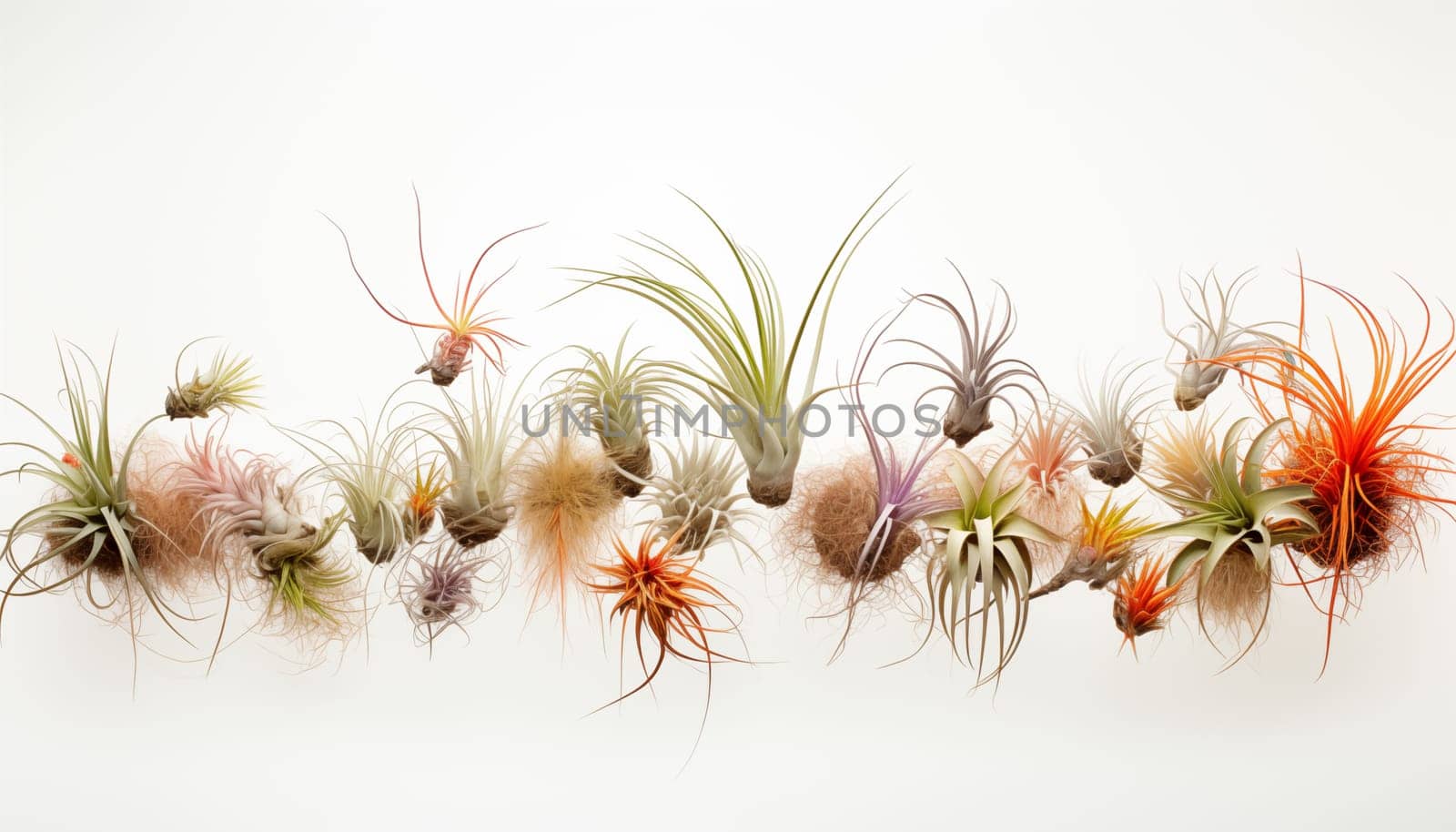 artistic arrangement of various air plants. High quality photo
