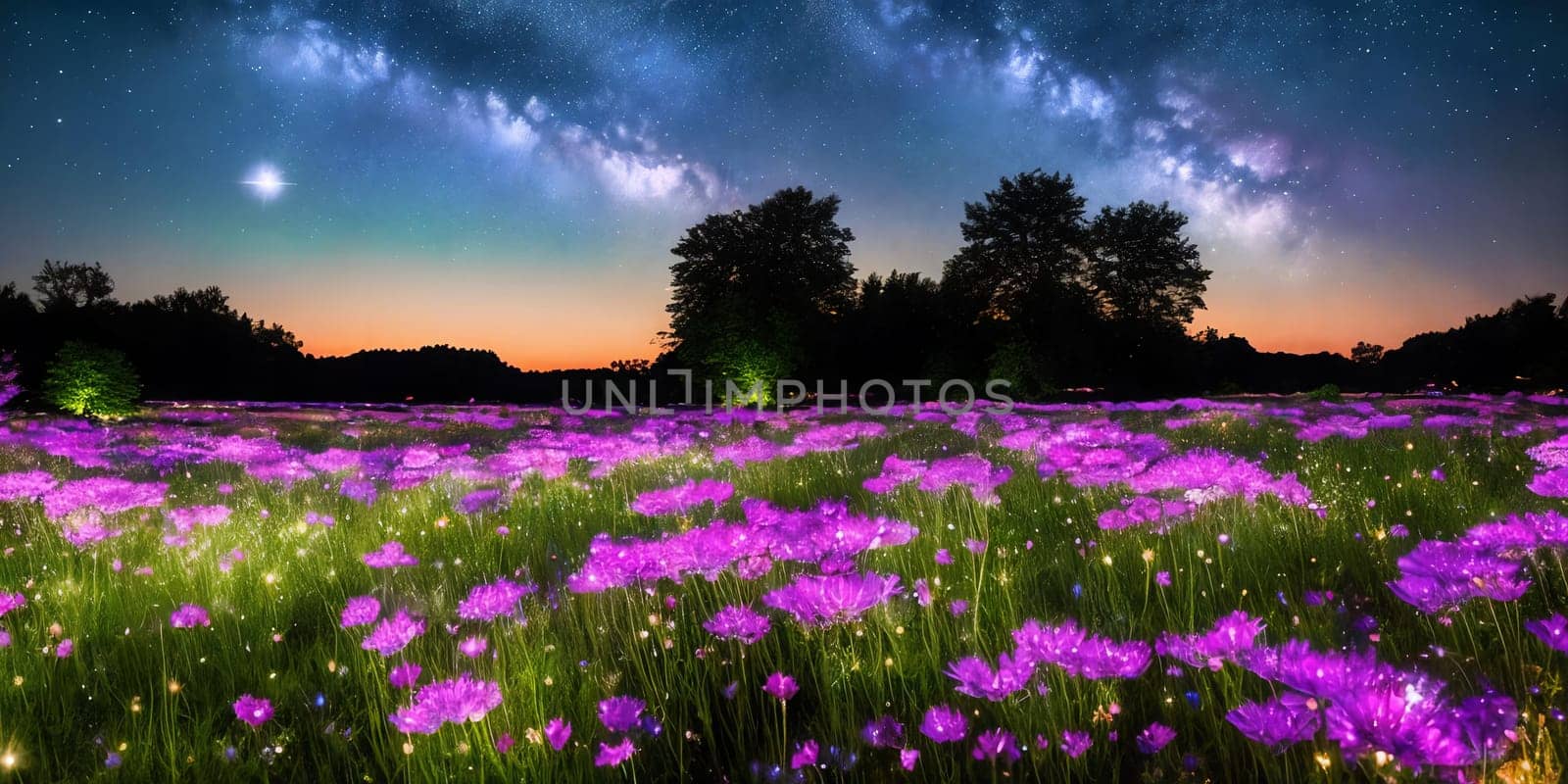 Stardust Meadow. At twilight, a meadow blooms with luminescent flowers. Each petal holds stardust, and as night falls, they release their magic. The otherworldly glow and the promise of wishes granted.