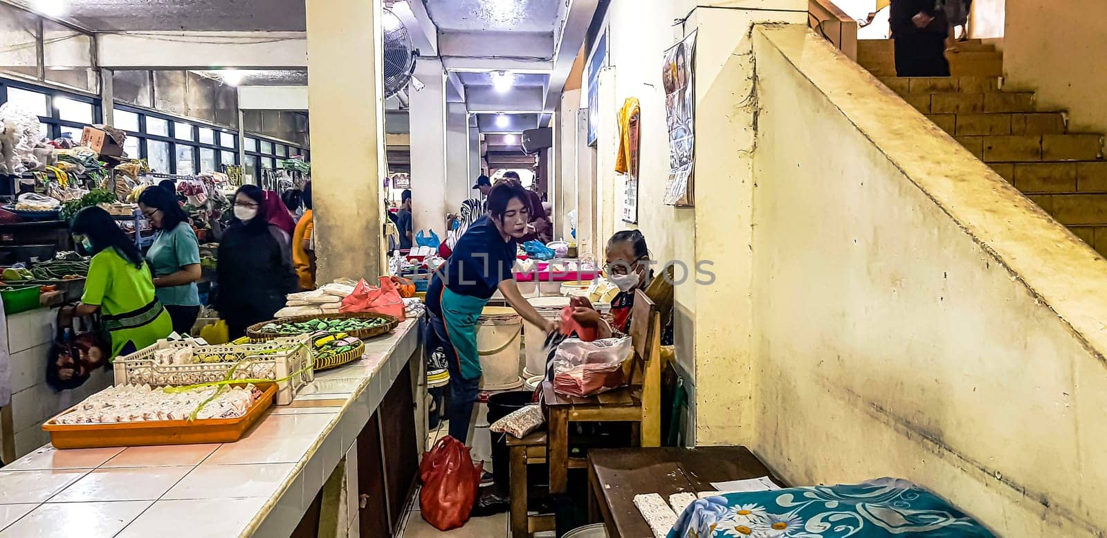 Surakarta, Central Java, Indonesia, 02 June 2023, Kadipolo Wet market Asian local people buy and sell their daily needs by antoksena