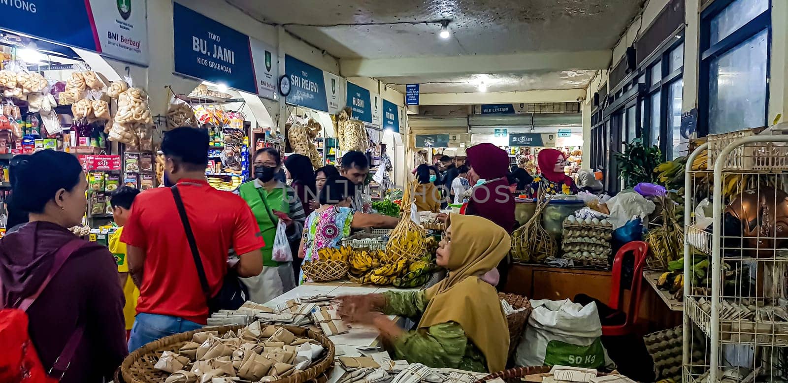 Surakarta, Central Java, Indonesia, 02 June 2023, Kadipolo Wet market Asian local people buy and sell their daily needs by antoksena