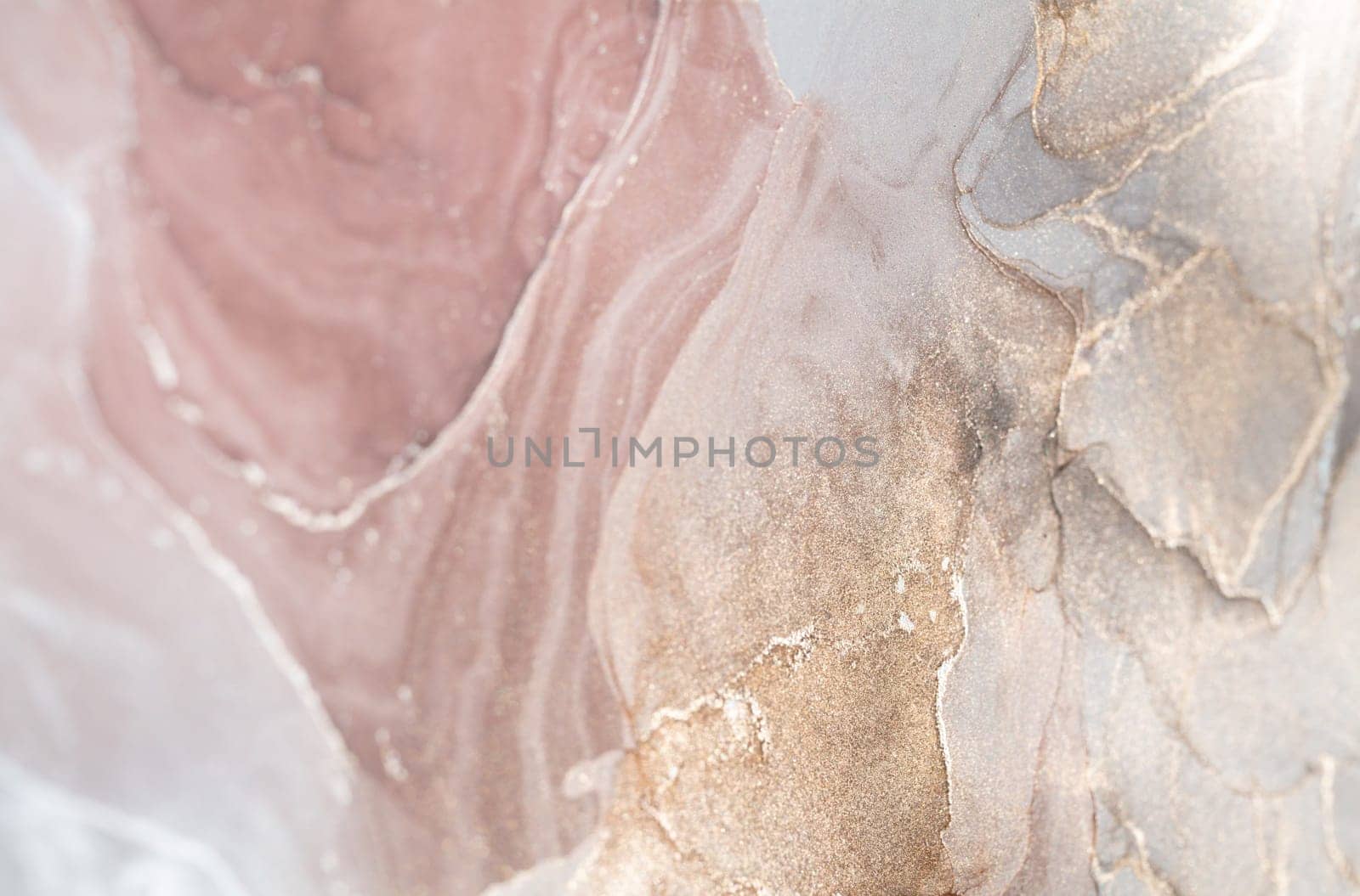 Luxurious alcohol ink painting. Liquid marble texture surface design. Modern abstract marble background. Monocolor alcohol ink marbling with paint wavy flow monochrome.
