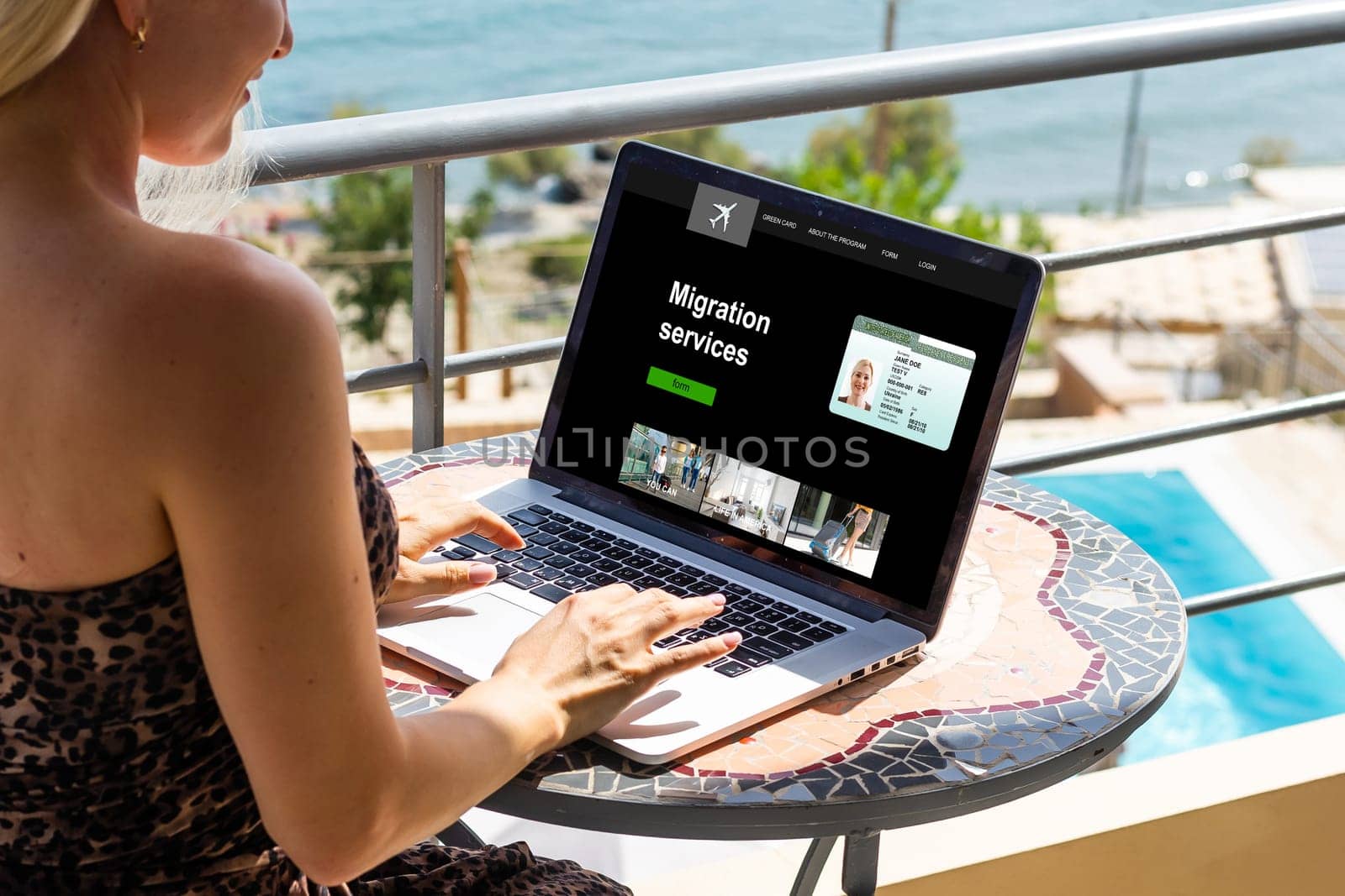 Top view of laptop with text Cloud migration. Migration to cloud.