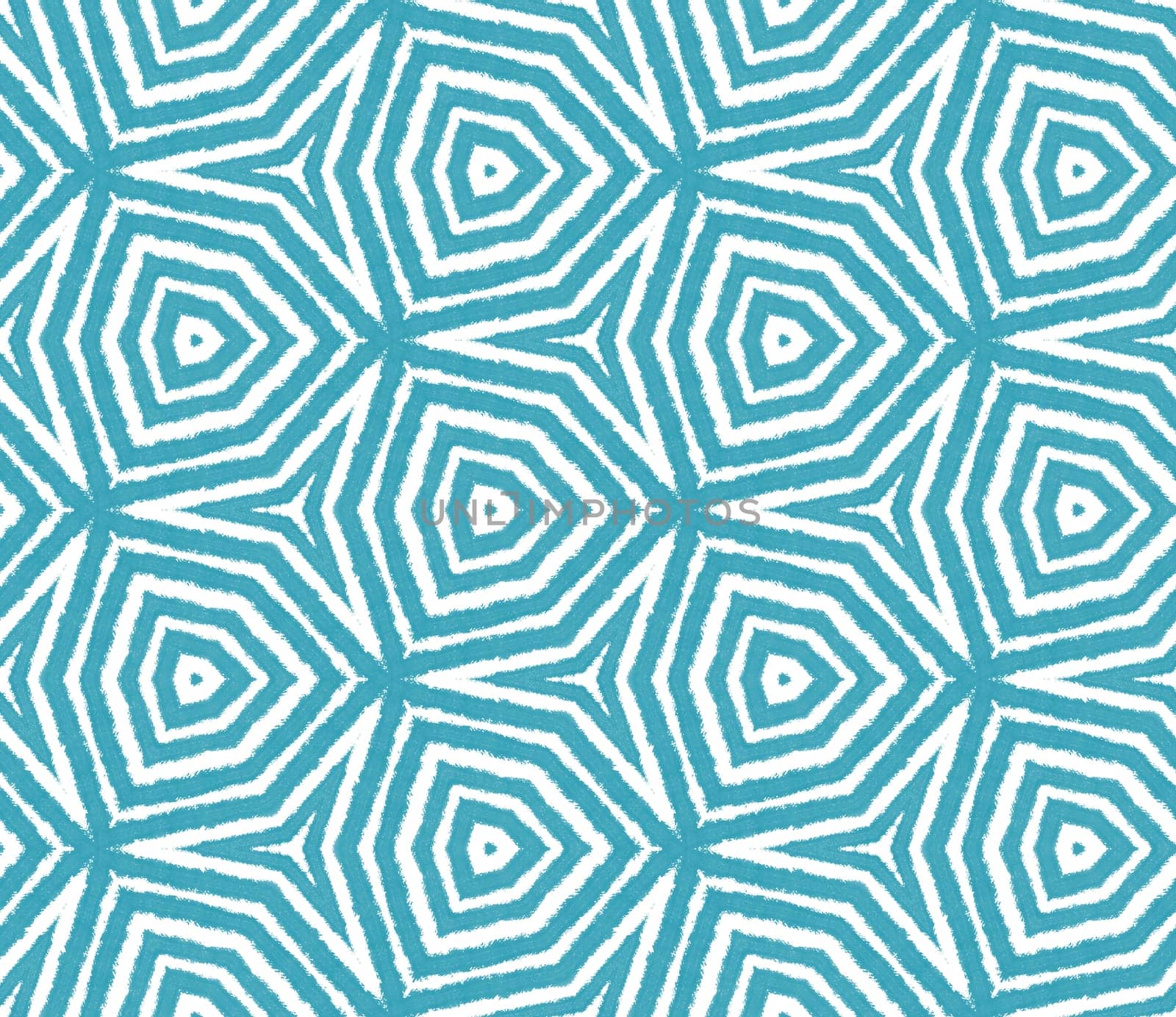 Ikat repeating swimwear design. Turquoise by beginagain