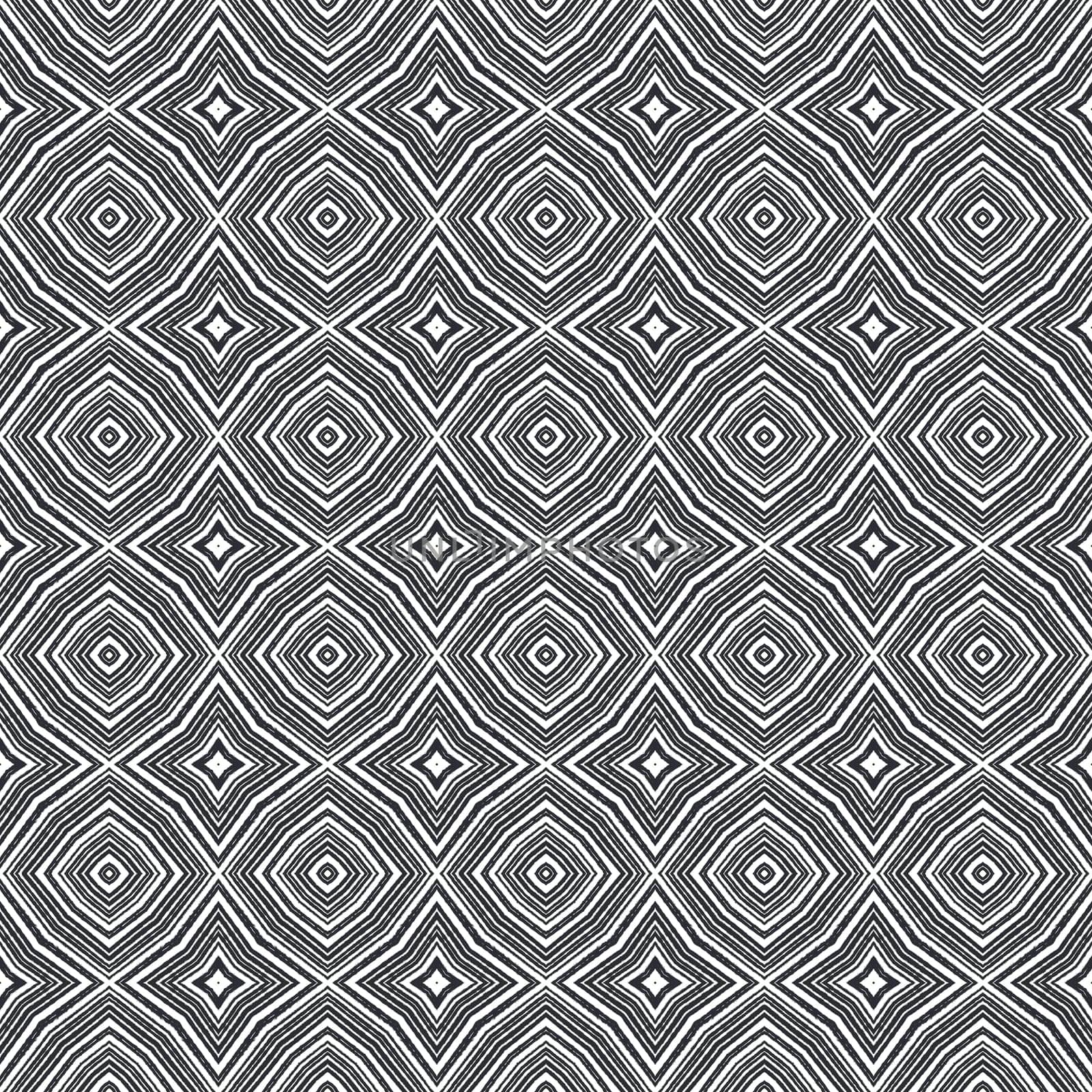 Arabesque hand drawn pattern. Black symmetrical kaleidoscope background. Oriental arabesque hand drawn design. Textile ready resplendent print, swimwear fabric, wallpaper, wrapping.
