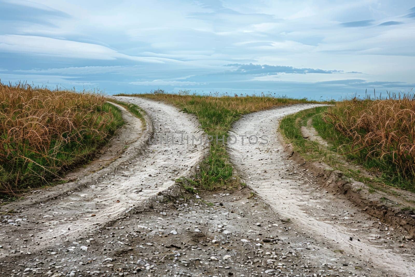 Choosing between two distinct paths, leading to different outcomes and destinations. ai generated
