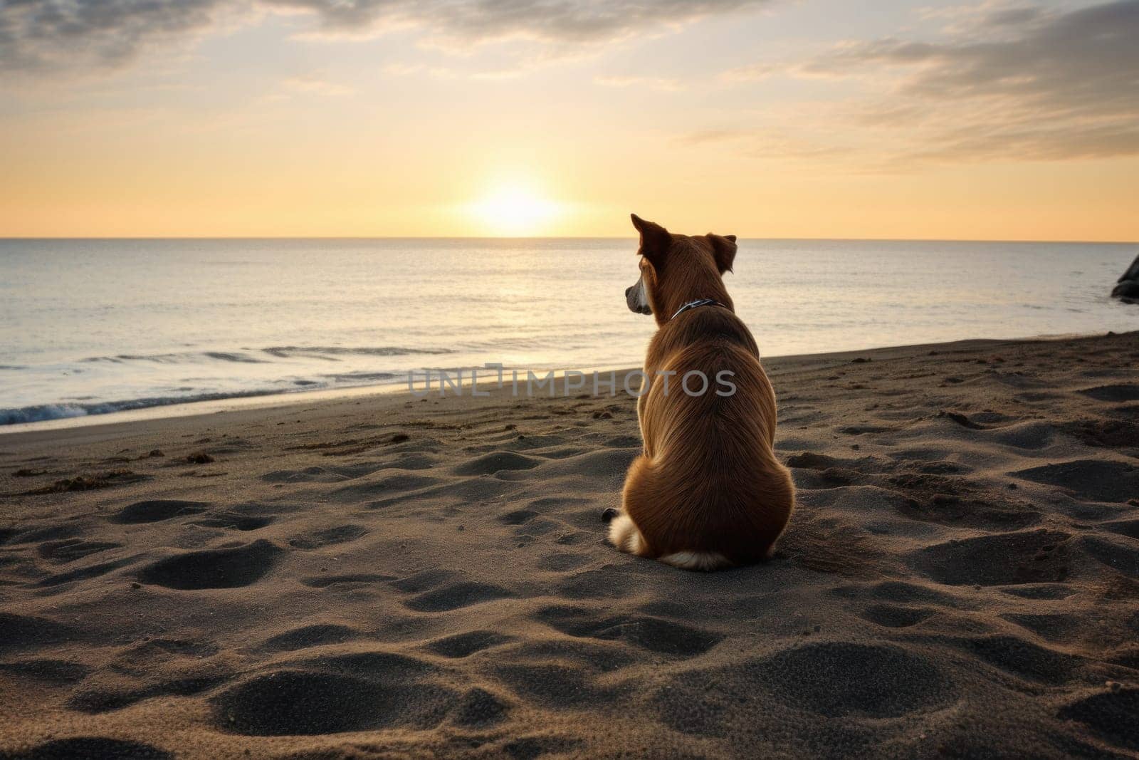 Bustling Dog beach. Sunny day animal. Generate Ai