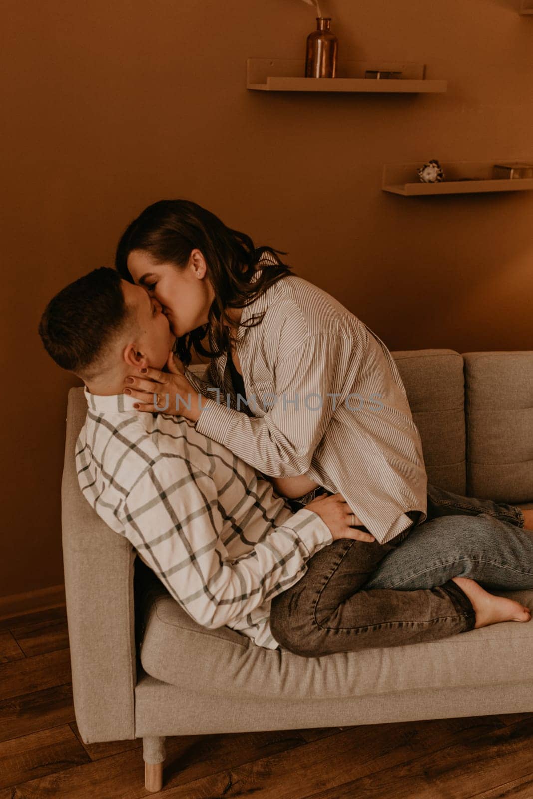 an incredibly beautiful married couple Expecting child, pregnant wife. Happy parenthood, real Ukrainian young family. romantic, gentle, stylish photo session of married couple. pregnant woman in love