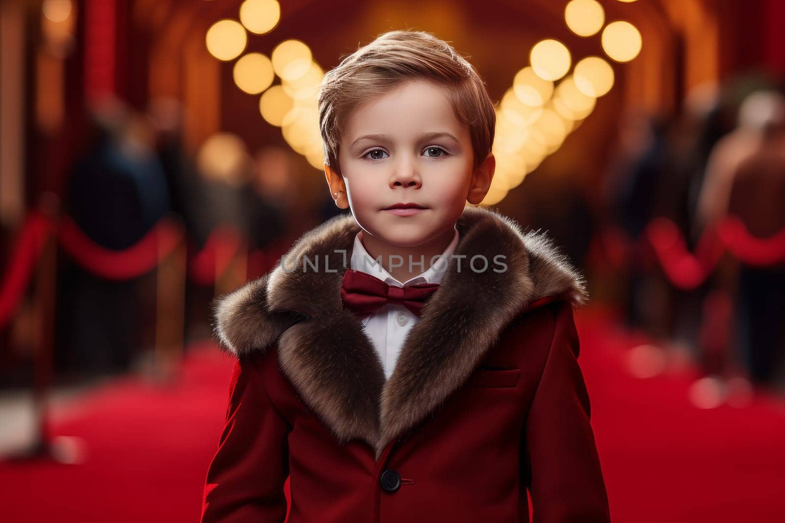 Tiny Child red carpet. Generate AI by ylivdesign