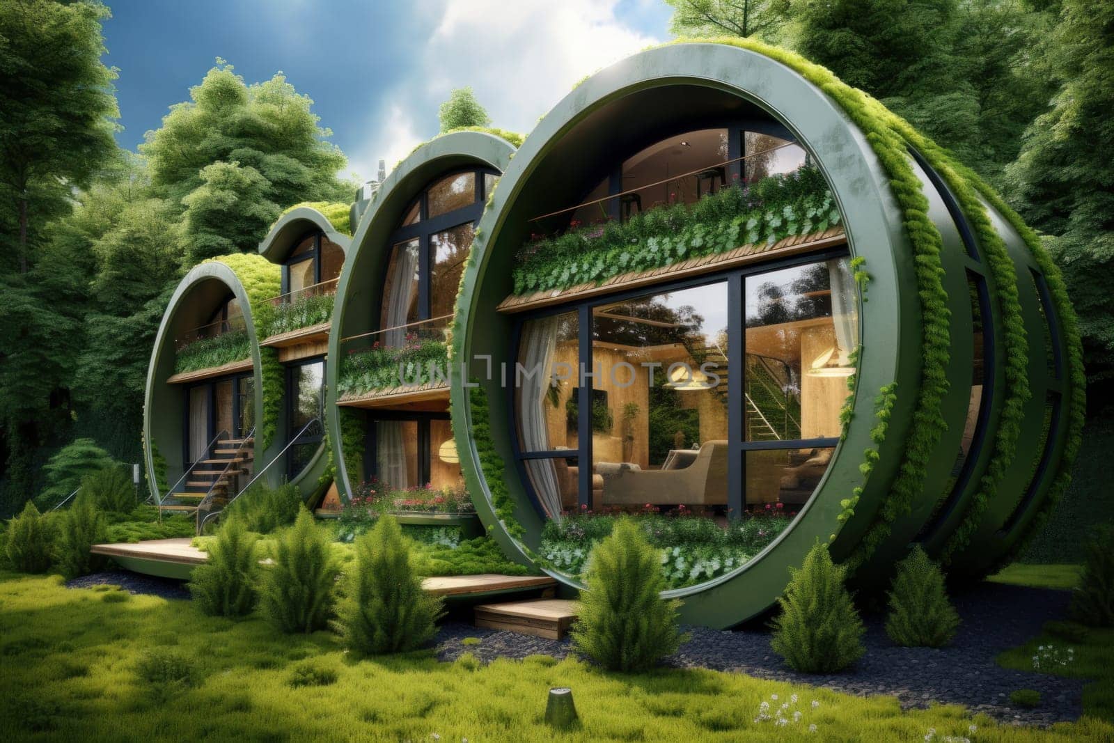Natural Eco green house. Nature grass clean. Generate Ai