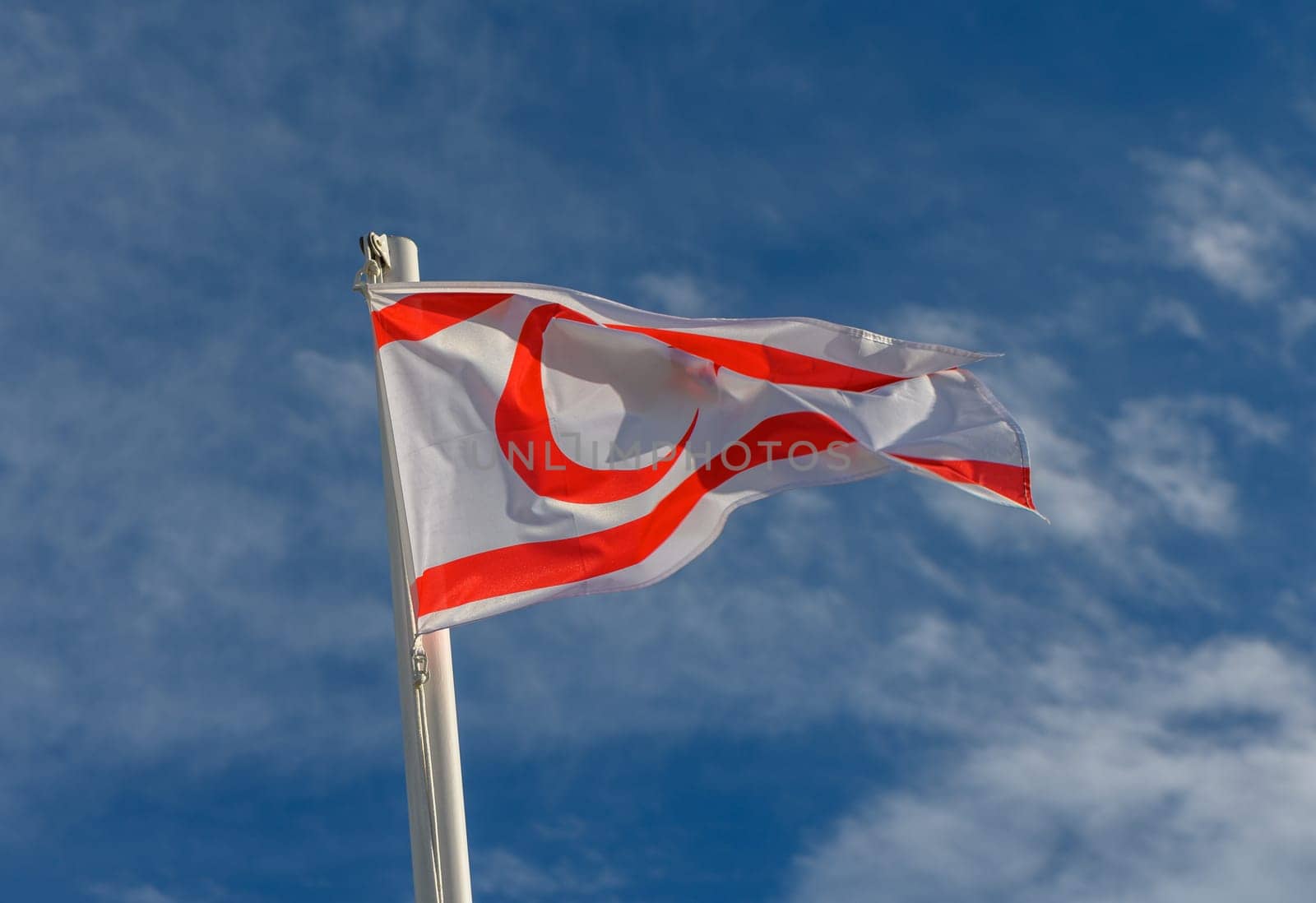 Northern Cyprus flag waving in the wind 10 by Mixa74