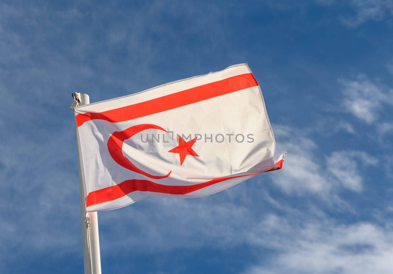 Northern Cyprus flag waving in the wind 4 by Mixa74