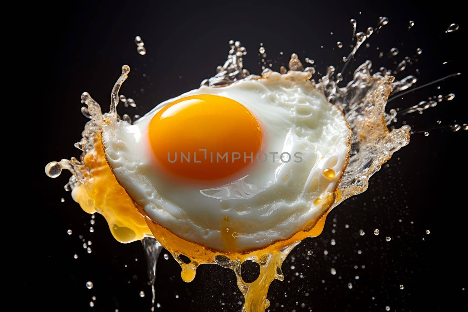Crispy Fried egg. Food lunch cooked. Generate Ai