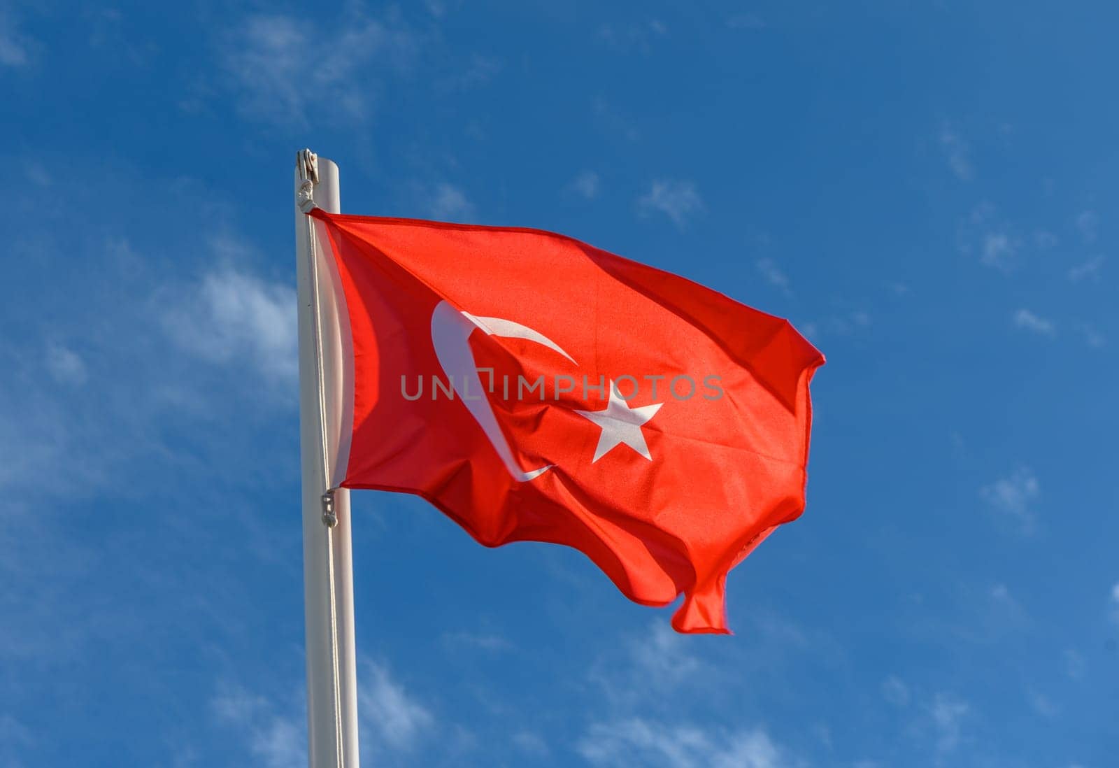 Turkey flag against the spring sky 9