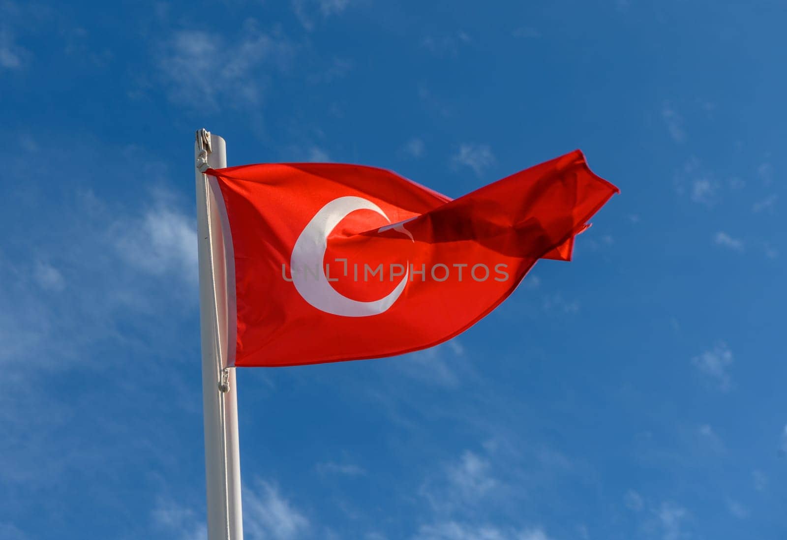 Turkey flag against the spring sky 8