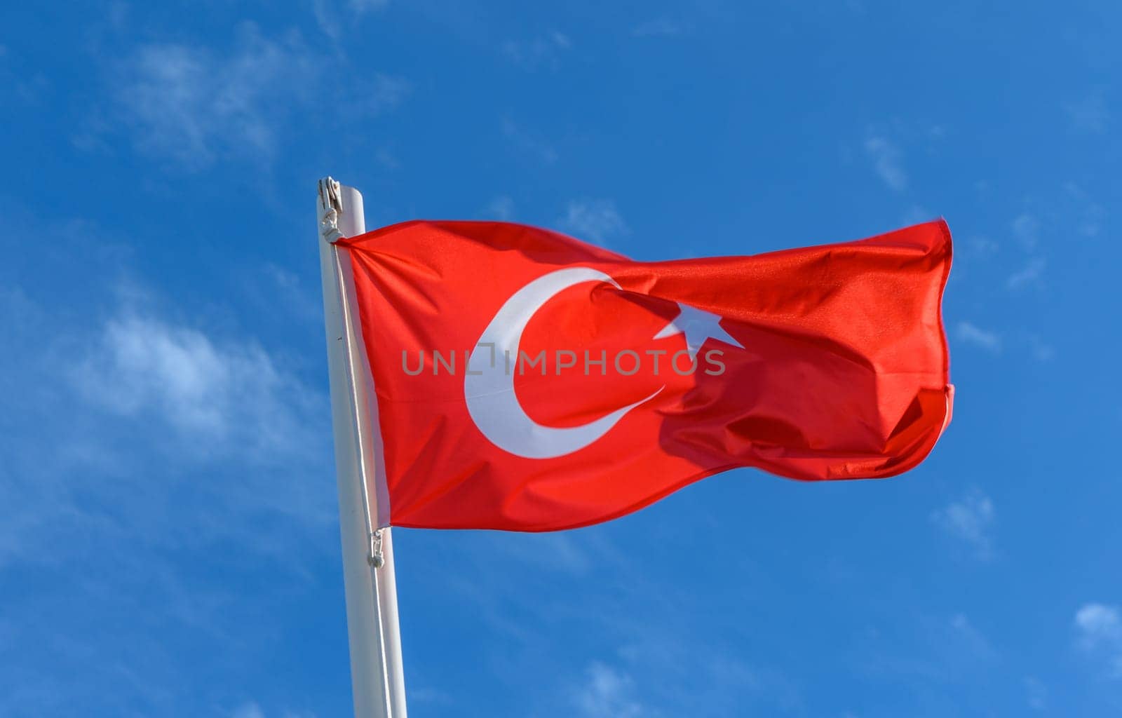 Turkey flag against the spring sky 18