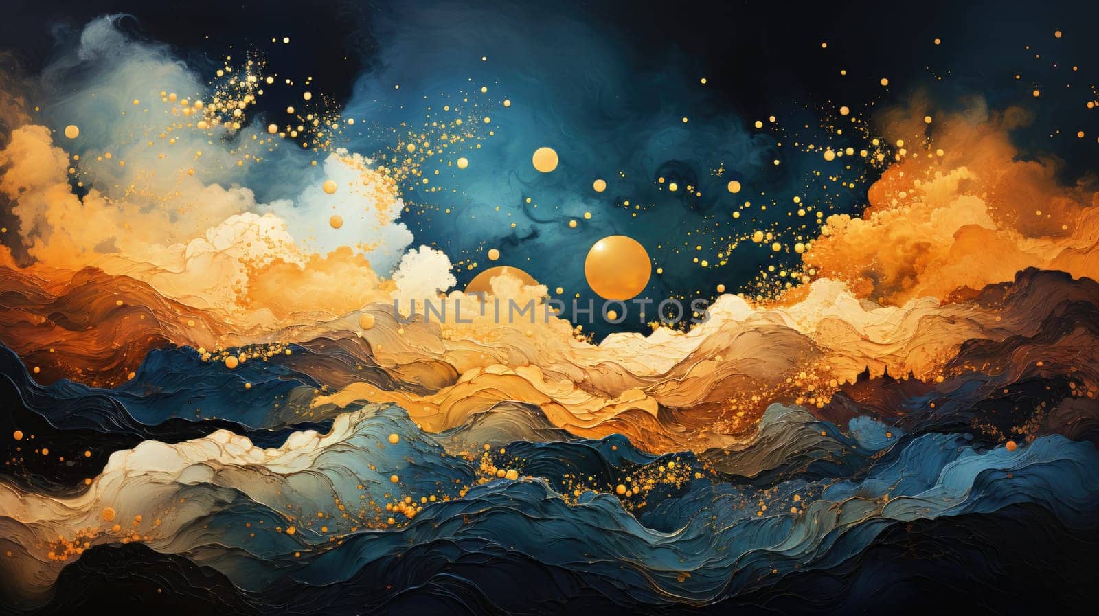 abstract wave ocrean painting background, ai by rachellaiyl