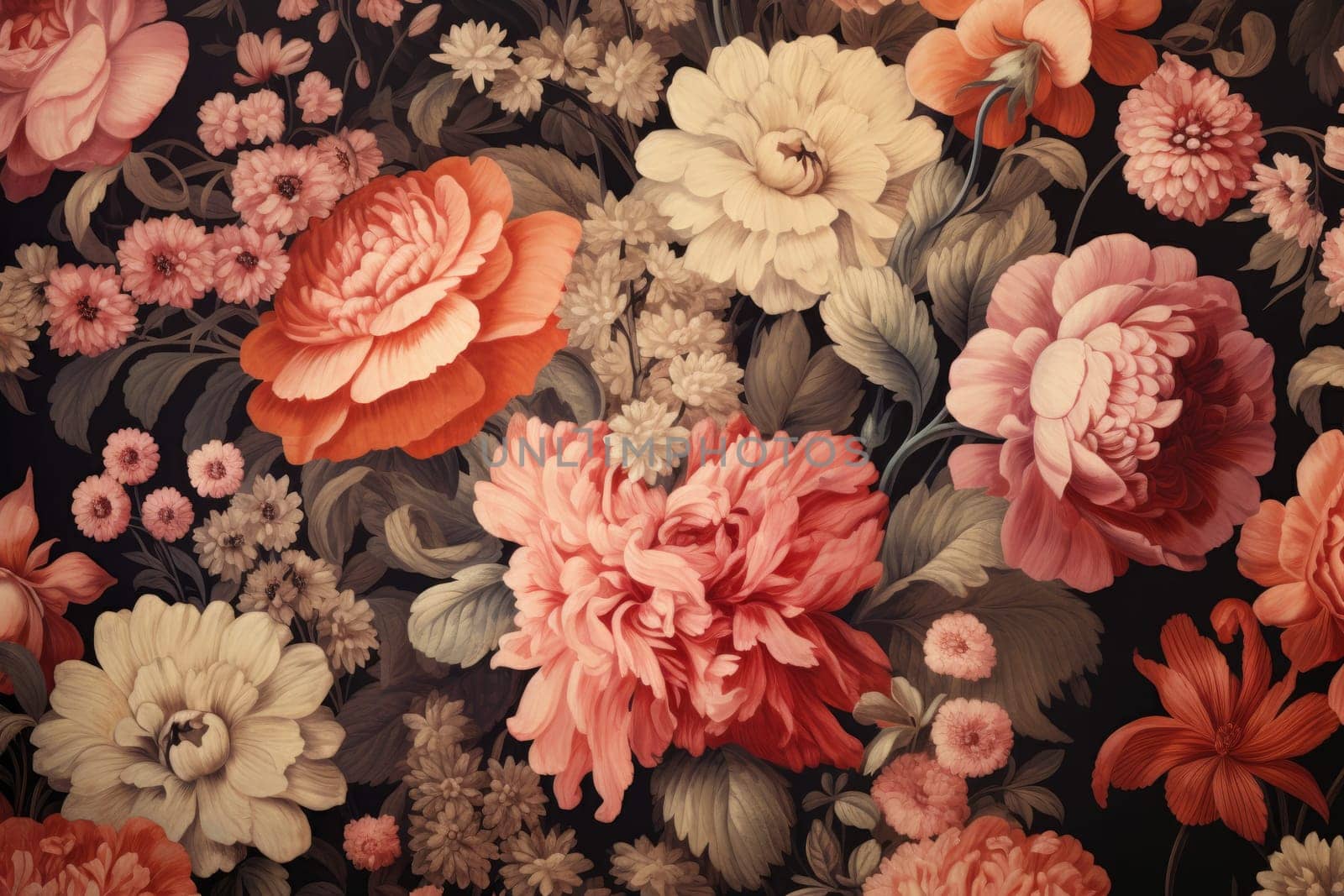 Textured Floral craft paper. Generate Ai by ylivdesign