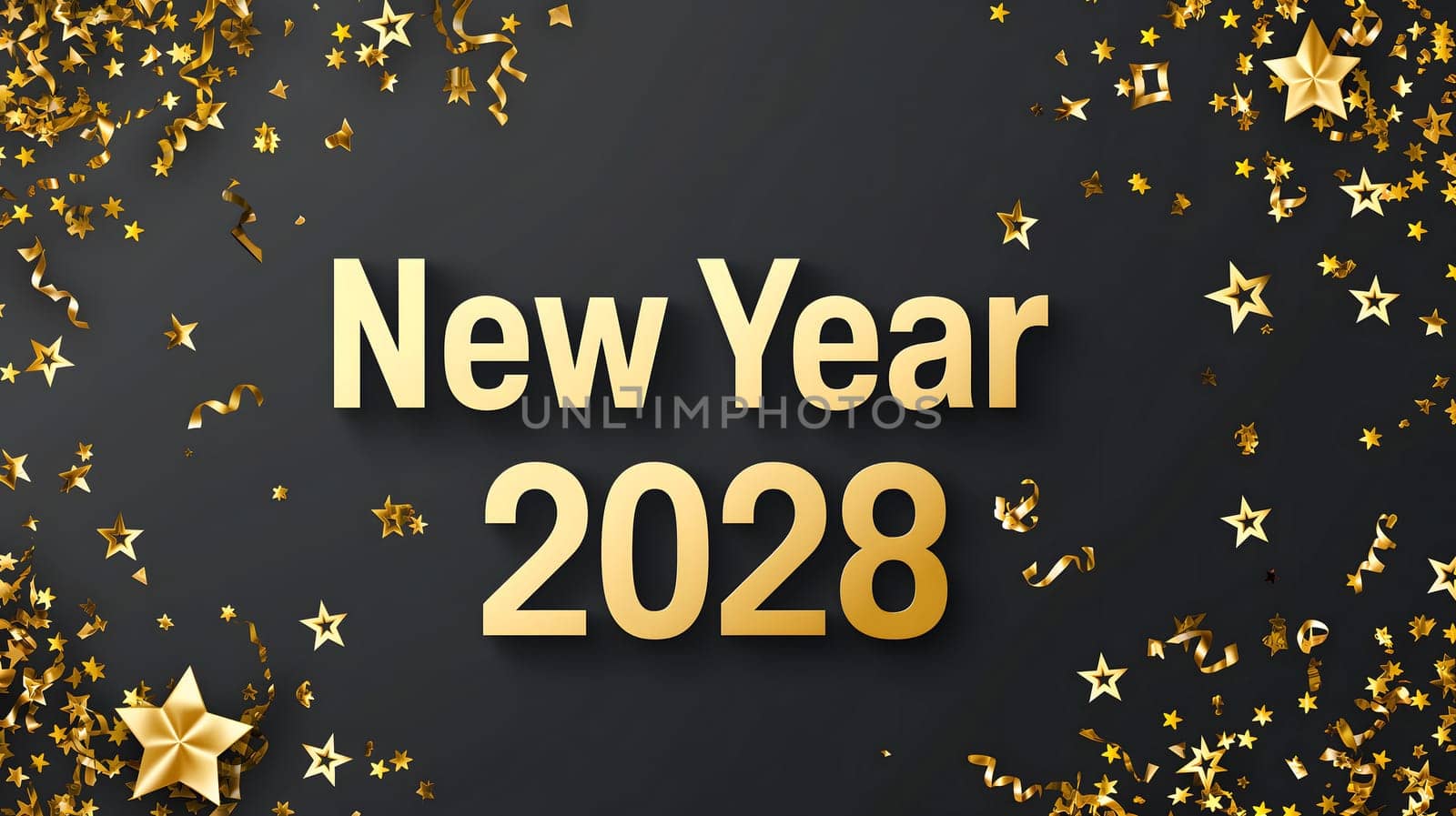 letters New year 2028 laid on flat background with high angle view, celebration concept. Neural network generated image. Not based on any actual scene or pattern.