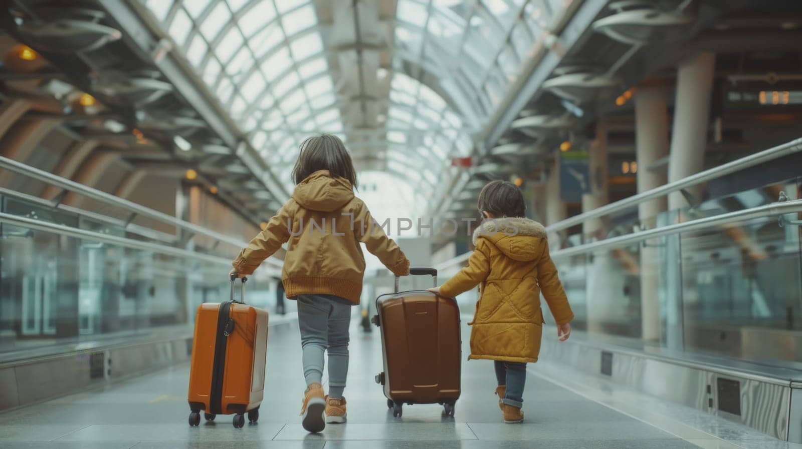 Family and kids at airport, travel Concept, family vacation by nijieimu