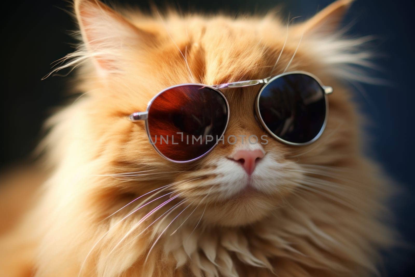 Trendy Cat stylish glasses. Generate Ai by ylivdesign