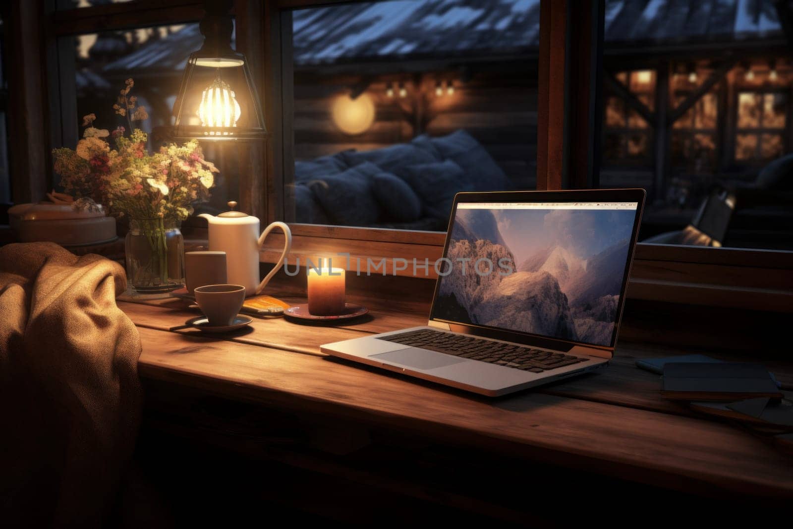 Cozy workspace. Generate Ai by ylivdesign