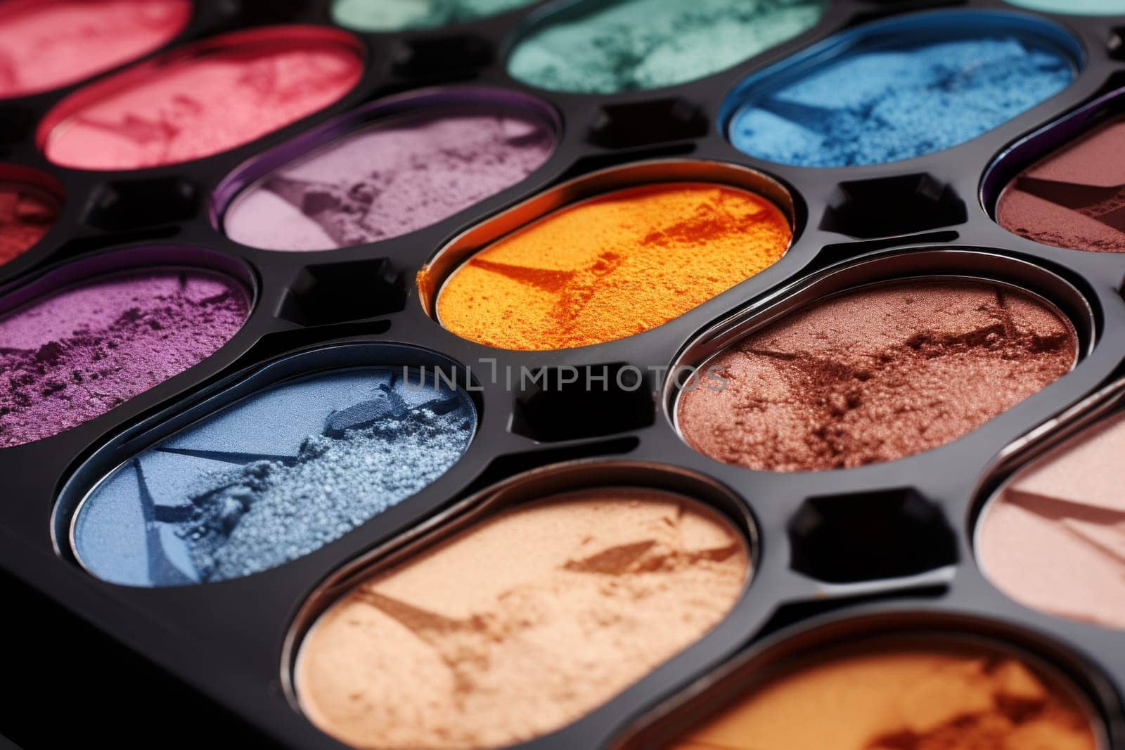 Long-lasting Eyeshadow cosmetics powder. Face palette. Generate AI