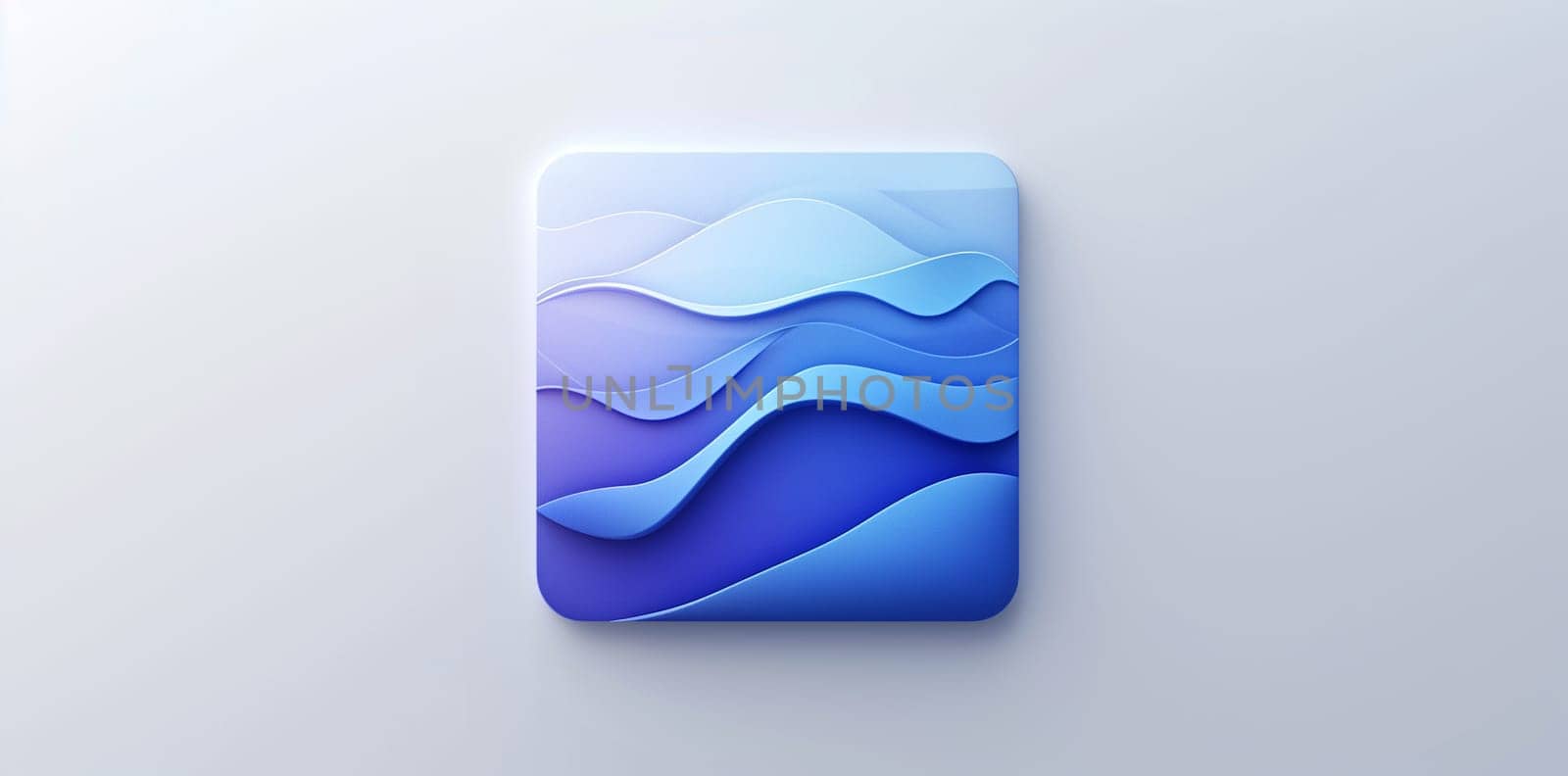 Isometric Waves icon isolated on blue background. Blue square button. Illustration. High quality photo
