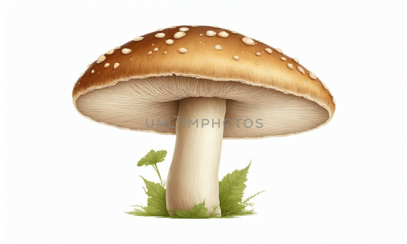Mushroom on the ground, illustration