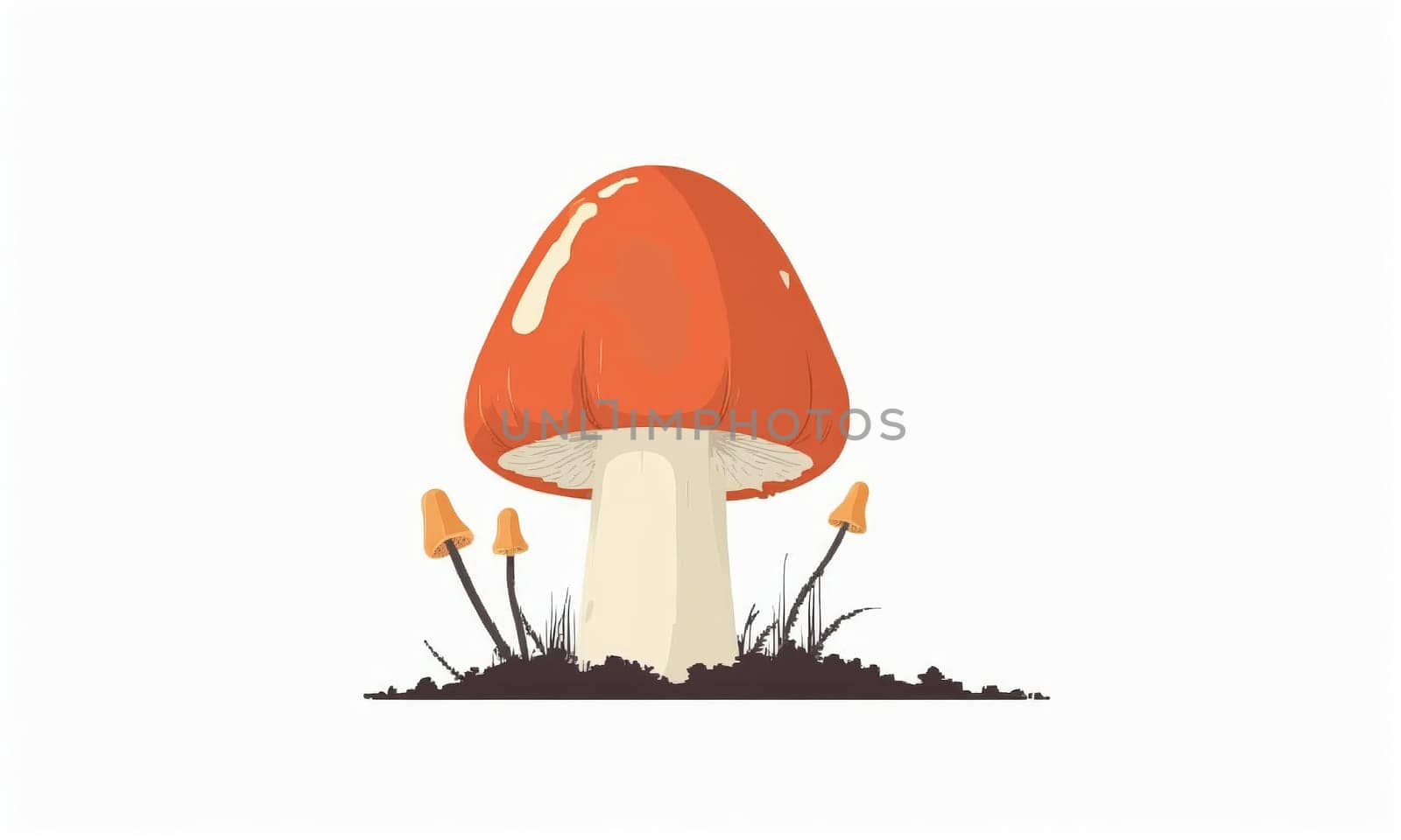 Red mushroom isolated on white background. illustration