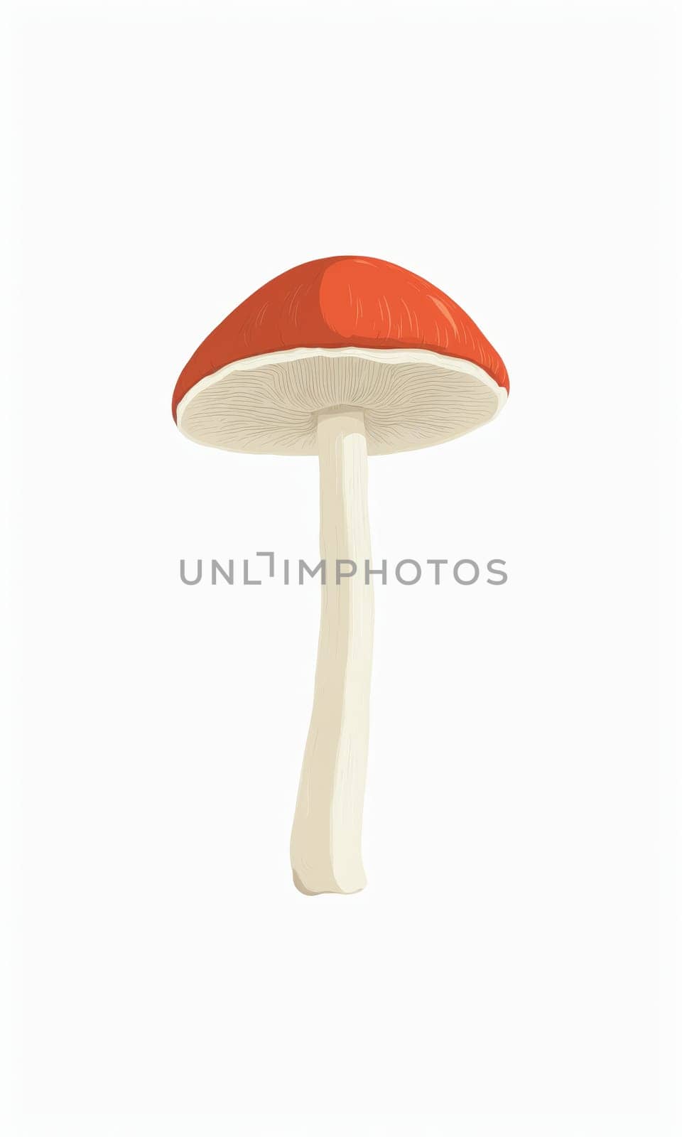 Red mushroom isolated on white background. illustration