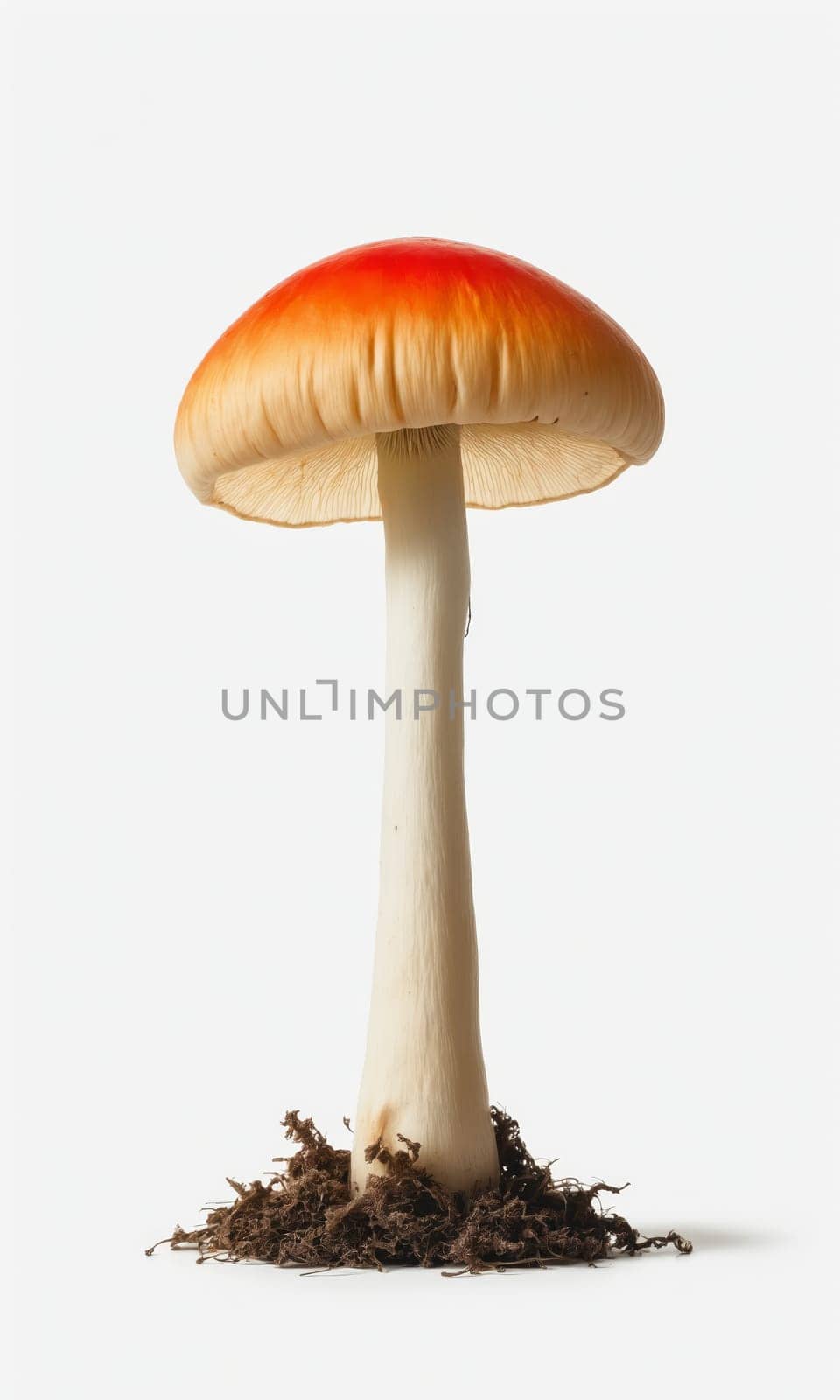 Amanita muscaria mushroom on white background. Clipping path.
