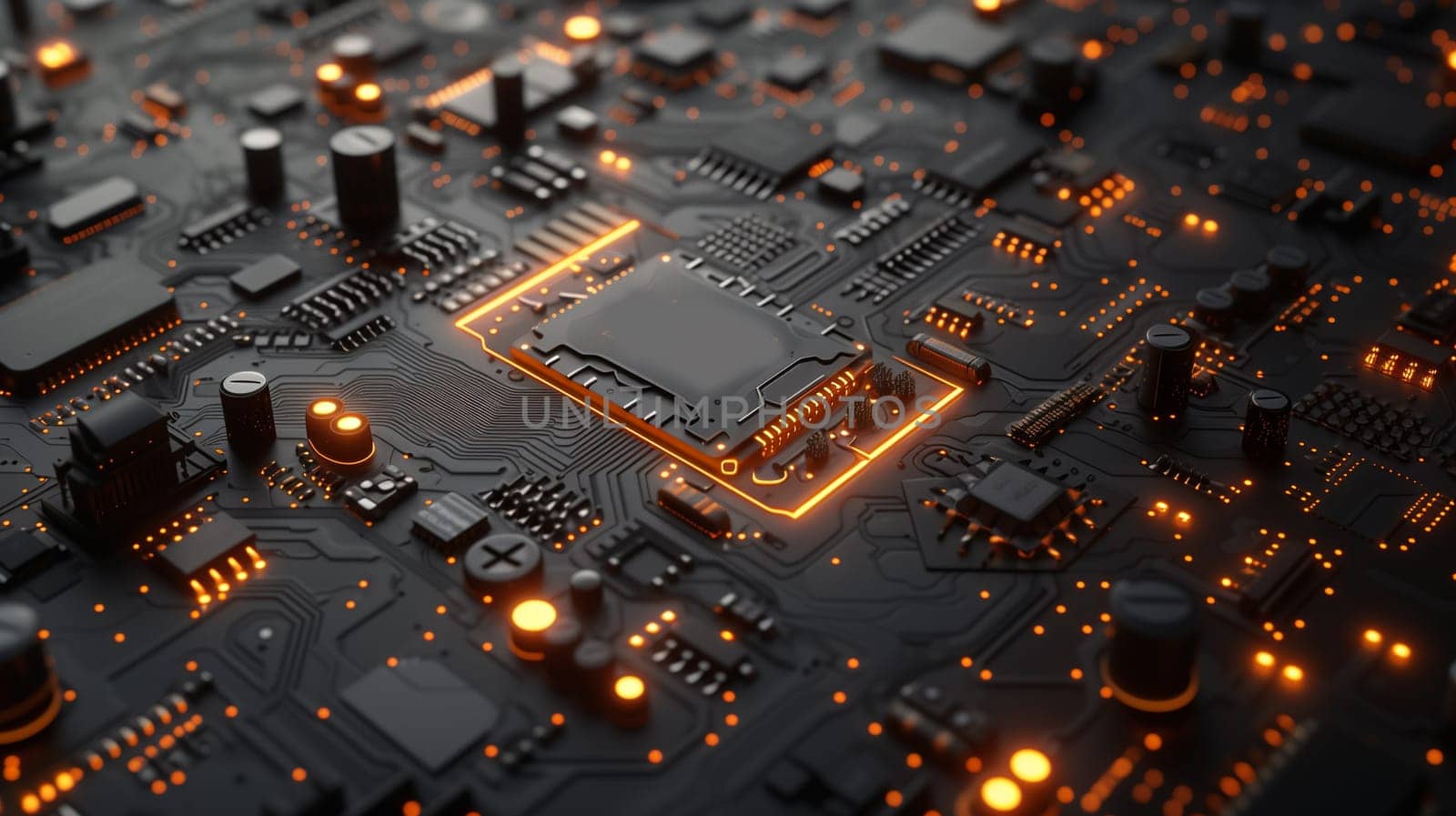 Electronic circuit board close up. High quality photo