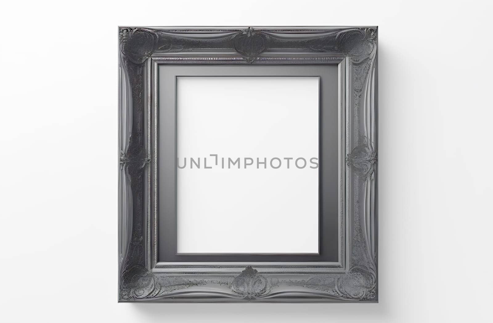 Wooden dark vintage frame highlighted on a white background with space for text by claire_lucia