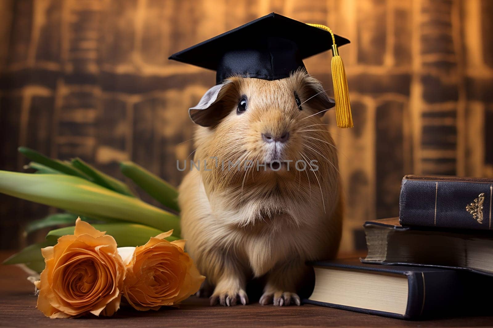 Quick-learning Graduate guinea pig mammal. Generate Ai by ylivdesign