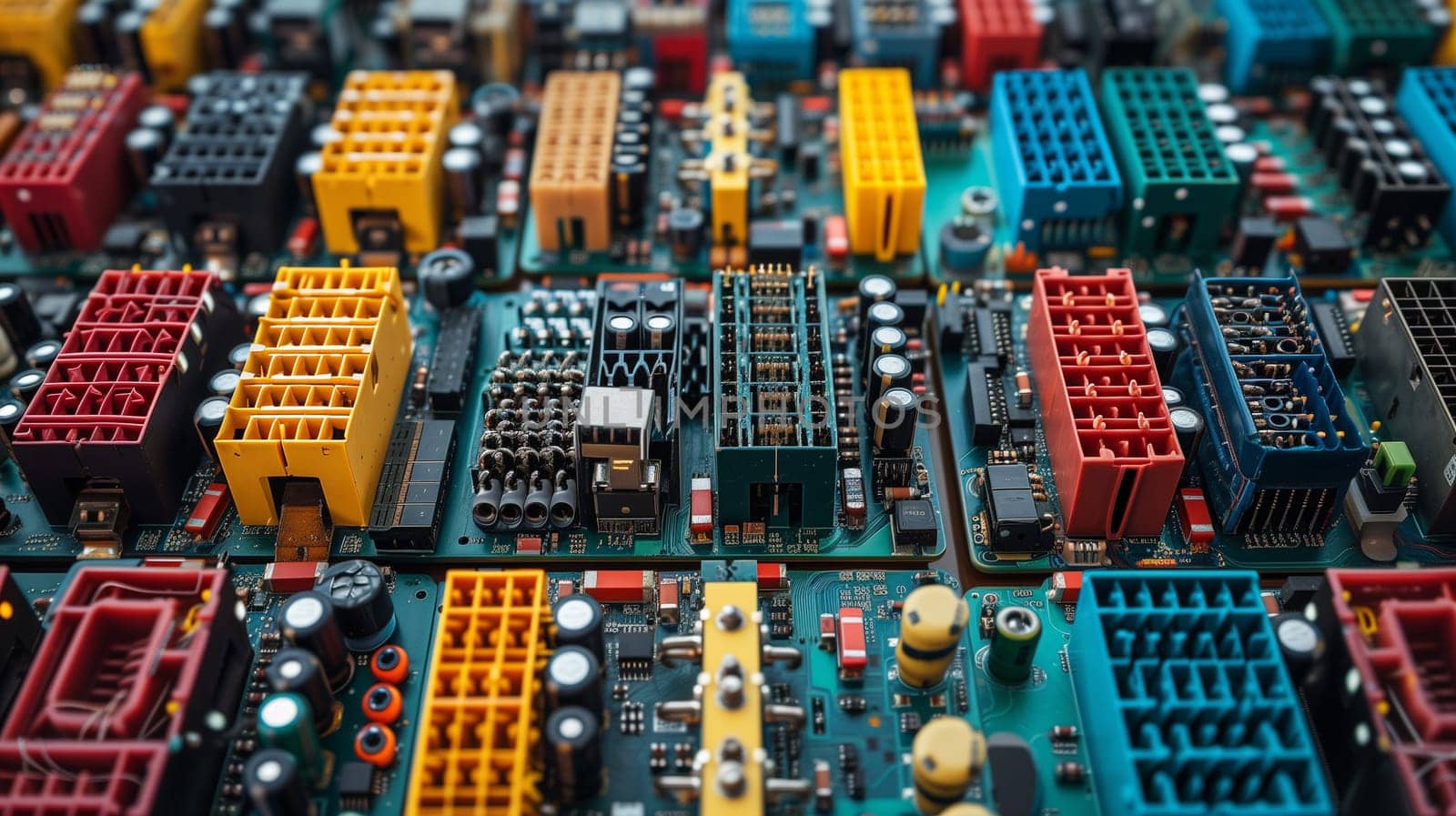 Electronic circuit board close up. High quality photo