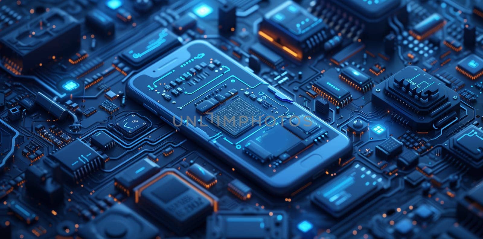 Electronic circuit board close up. High quality photo