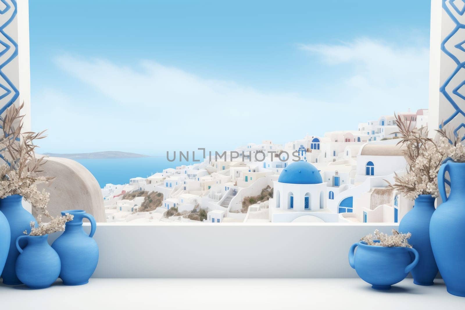 Cultural Greece day vacation background. Generate Ai by ylivdesign