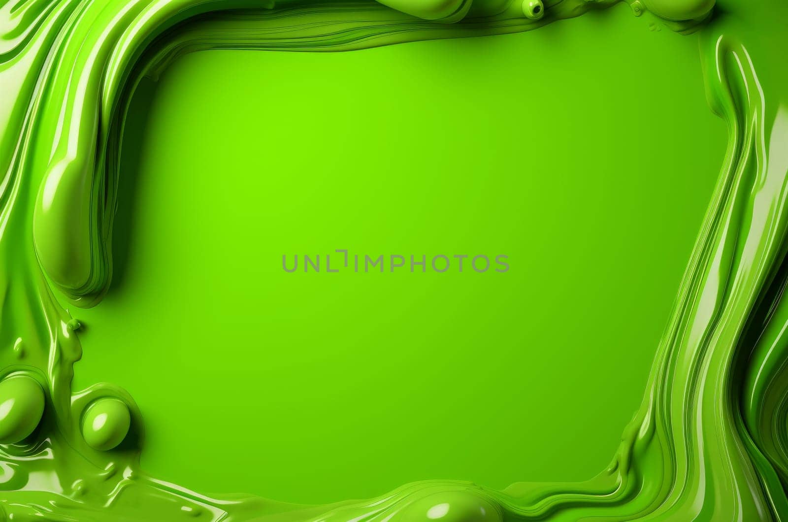 Vivid Green slime mockup. Glue drip. Generate Ai